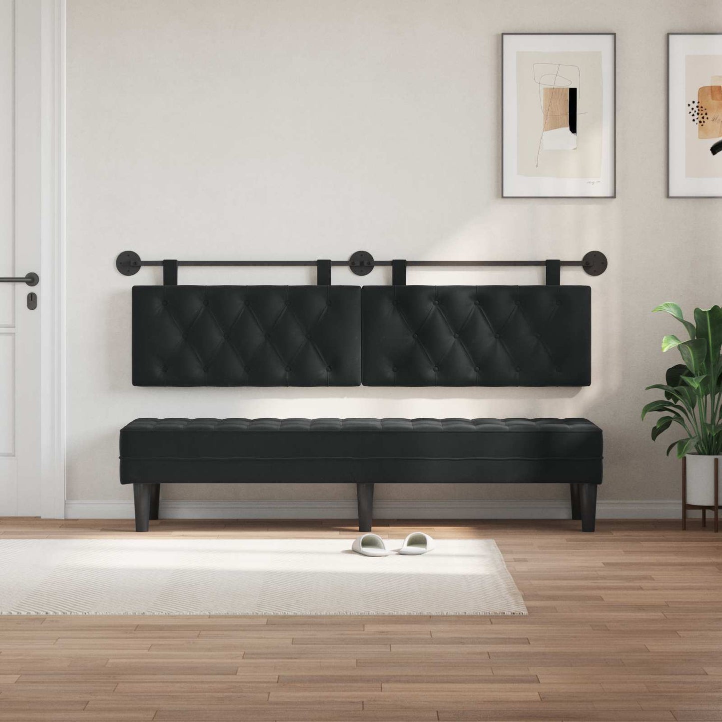 Hangend hoofdbord Zwart Fluweel is nu te koop bij PeponiXL, paradijselijk wonen!