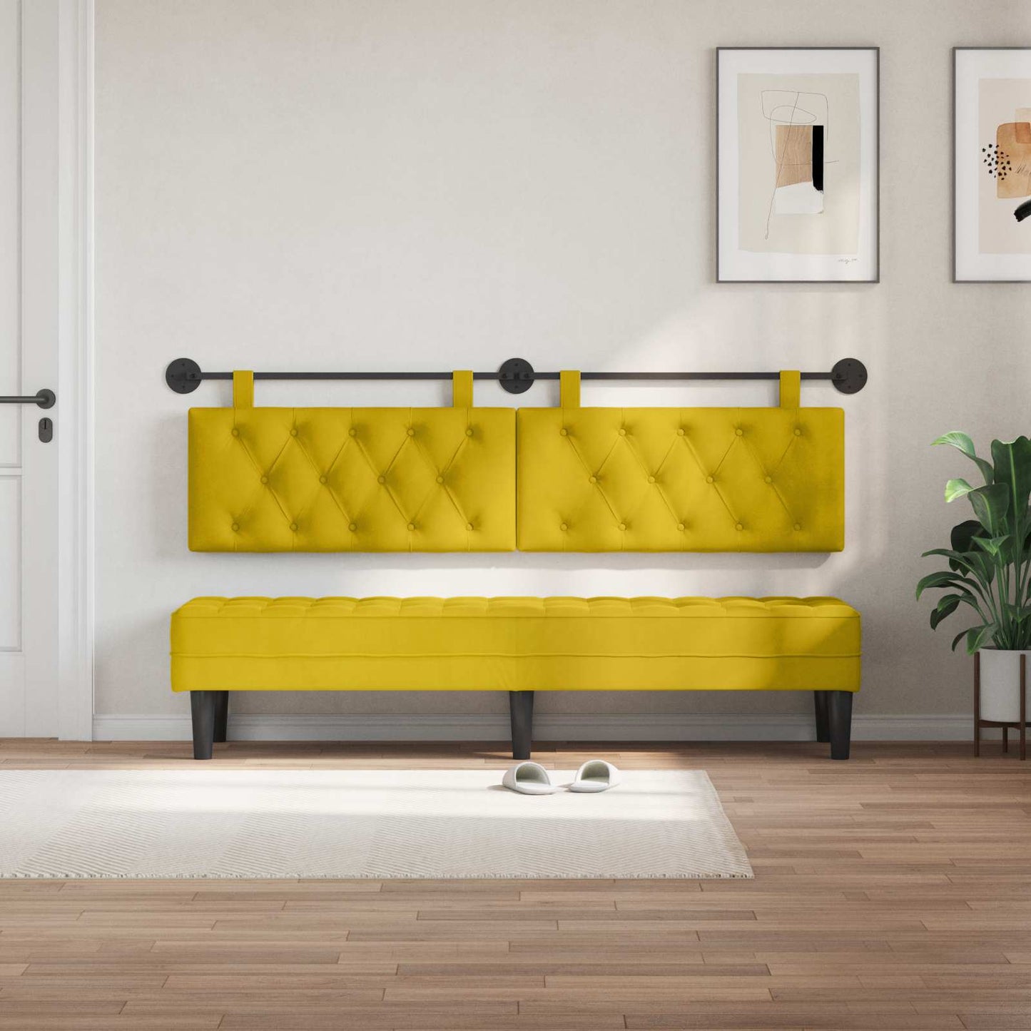 Hangend hoofdbord Geel Fluweel is nu te koop bij PeponiXL, paradijselijk wonen!