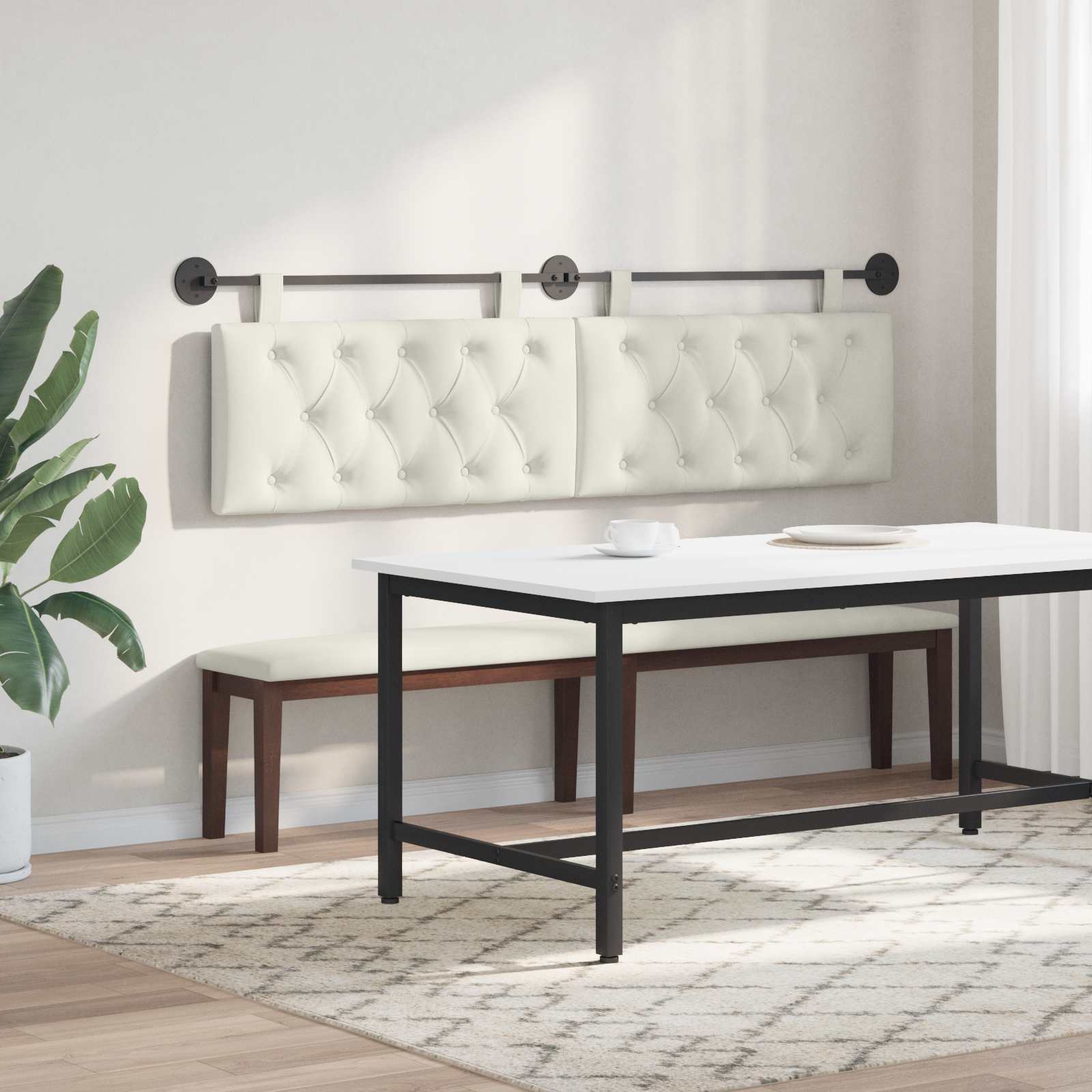Hangend hoofdbord Crème Fluweel is nu te koop bij PeponiXL, paradijselijk wonen!