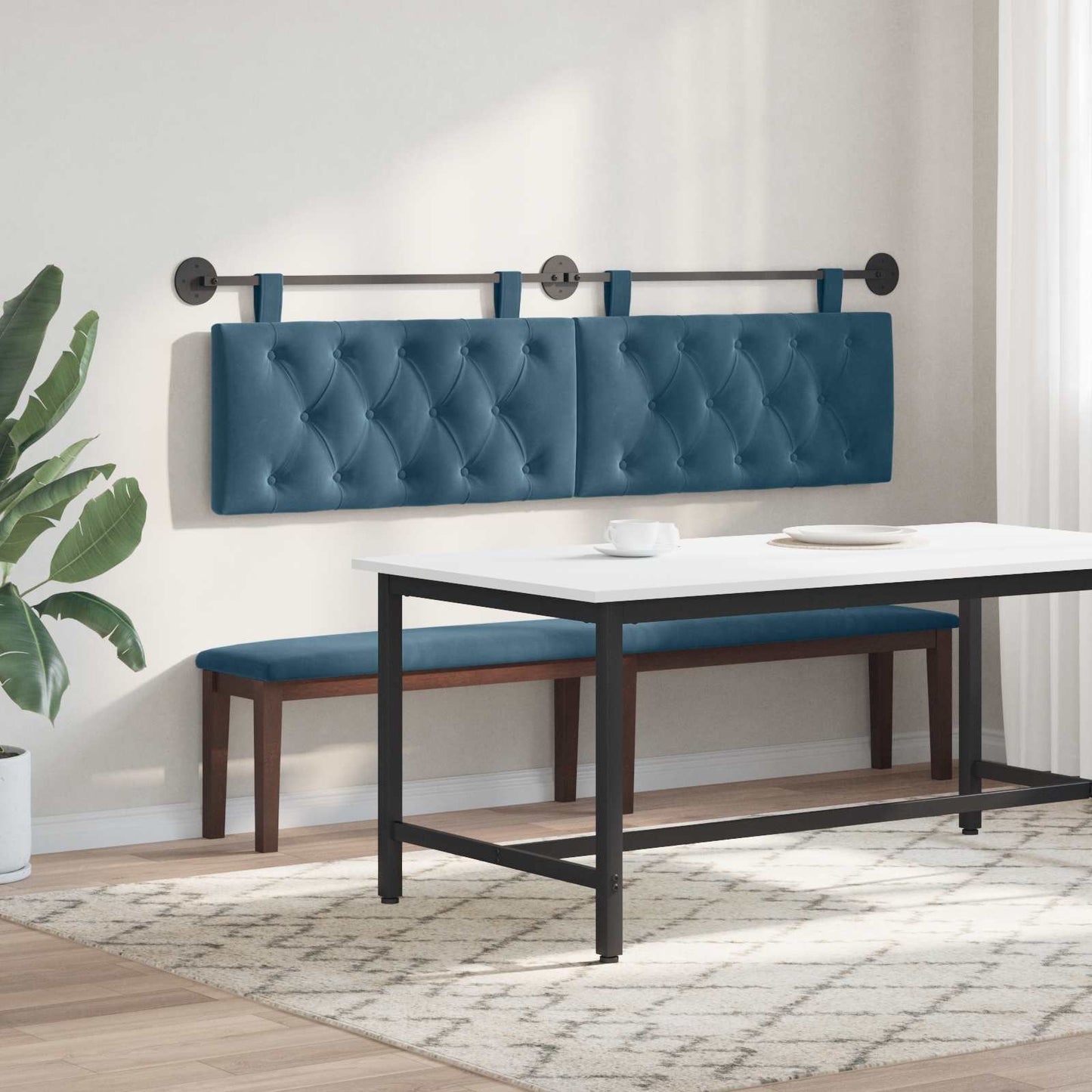 Hangend hoofdbord Blauw Fluweel is nu te koop bij PeponiXL, paradijselijk wonen!