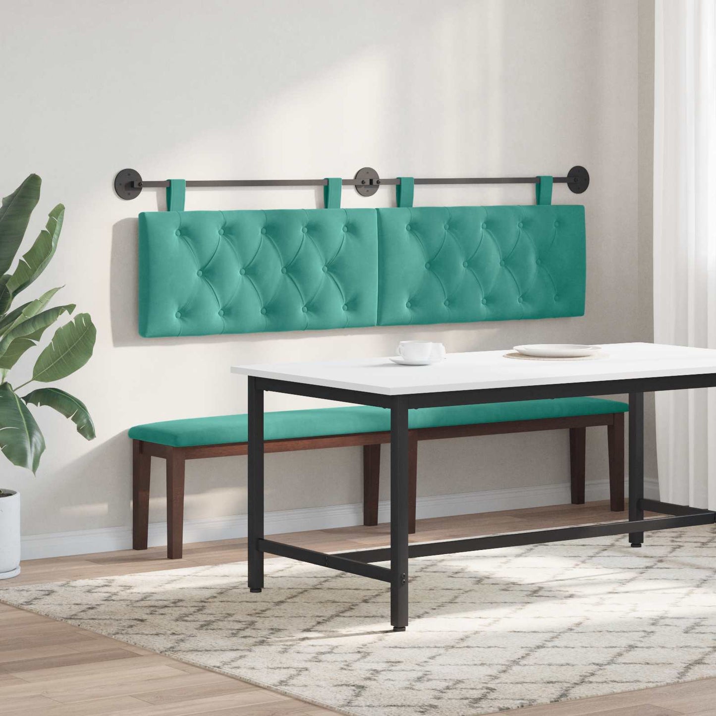 Hangend hoofdbord Turquoise Fluweel is nu te koop bij PeponiXL, paradijselijk wonen!