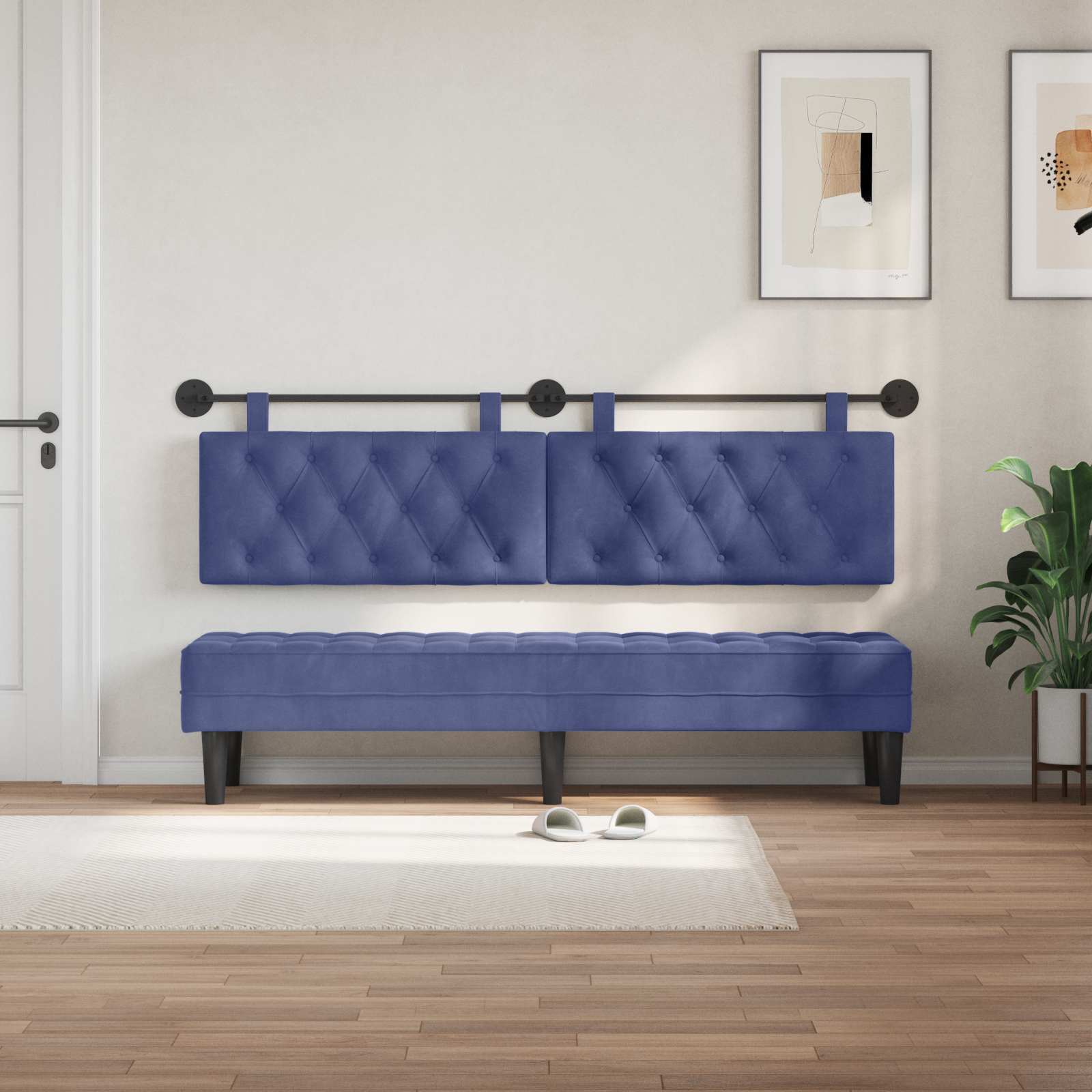 Hangend hoofdbord Politieblauw Fluweel is nu te koop bij PeponiXL, paradijselijk wonen!