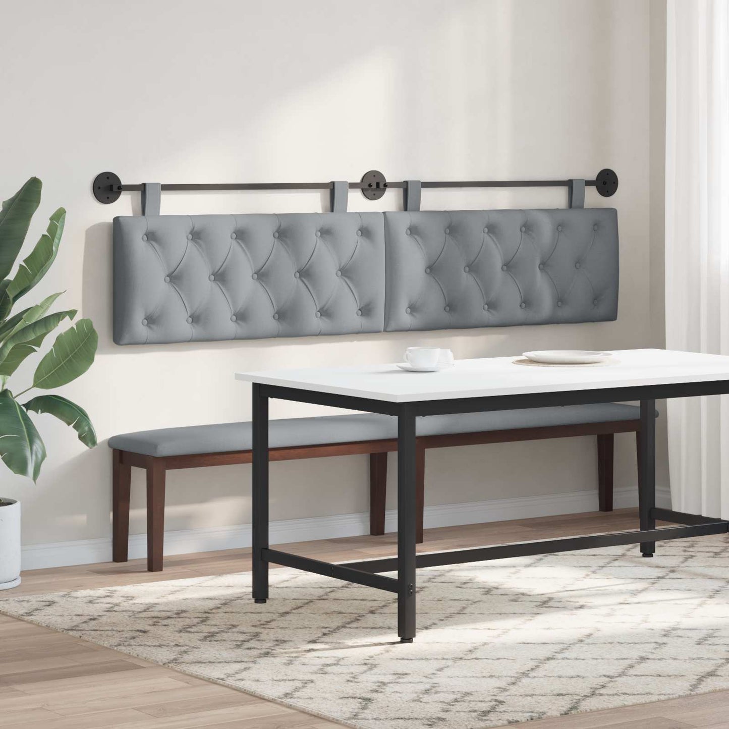 Hangend hoofdbord Lichtgrijs Stof is nu te koop bij PeponiXL, paradijselijk wonen!