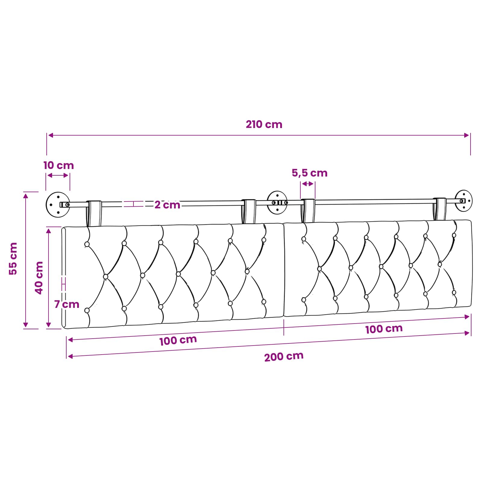 Hangend hoofdbord Lichtgrijs Stof is nu te koop bij PeponiXL, paradijselijk wonen!