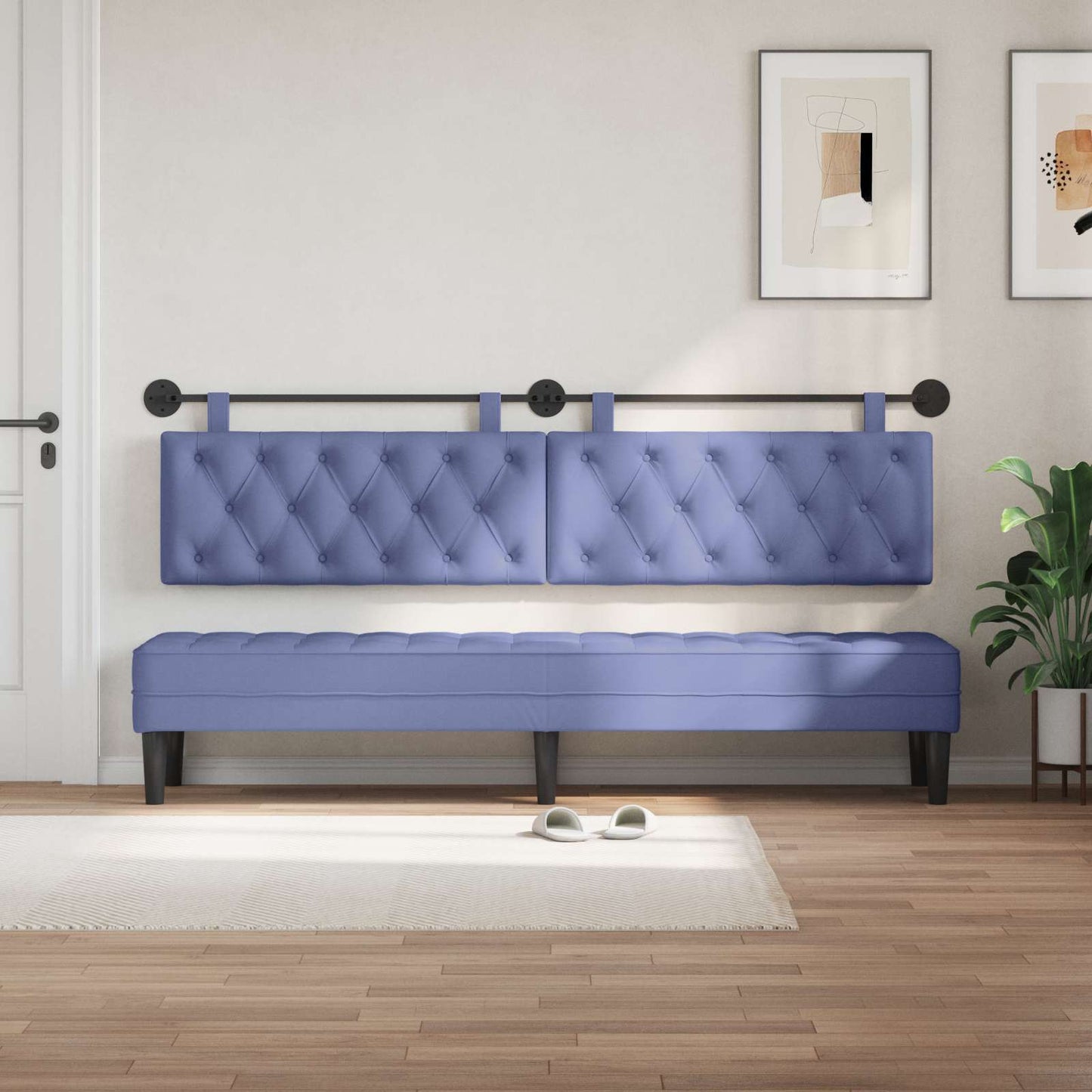 Hangend hoofdbord Jeans Blauw Stof is nu te koop bij PeponiXL, paradijselijk wonen!
