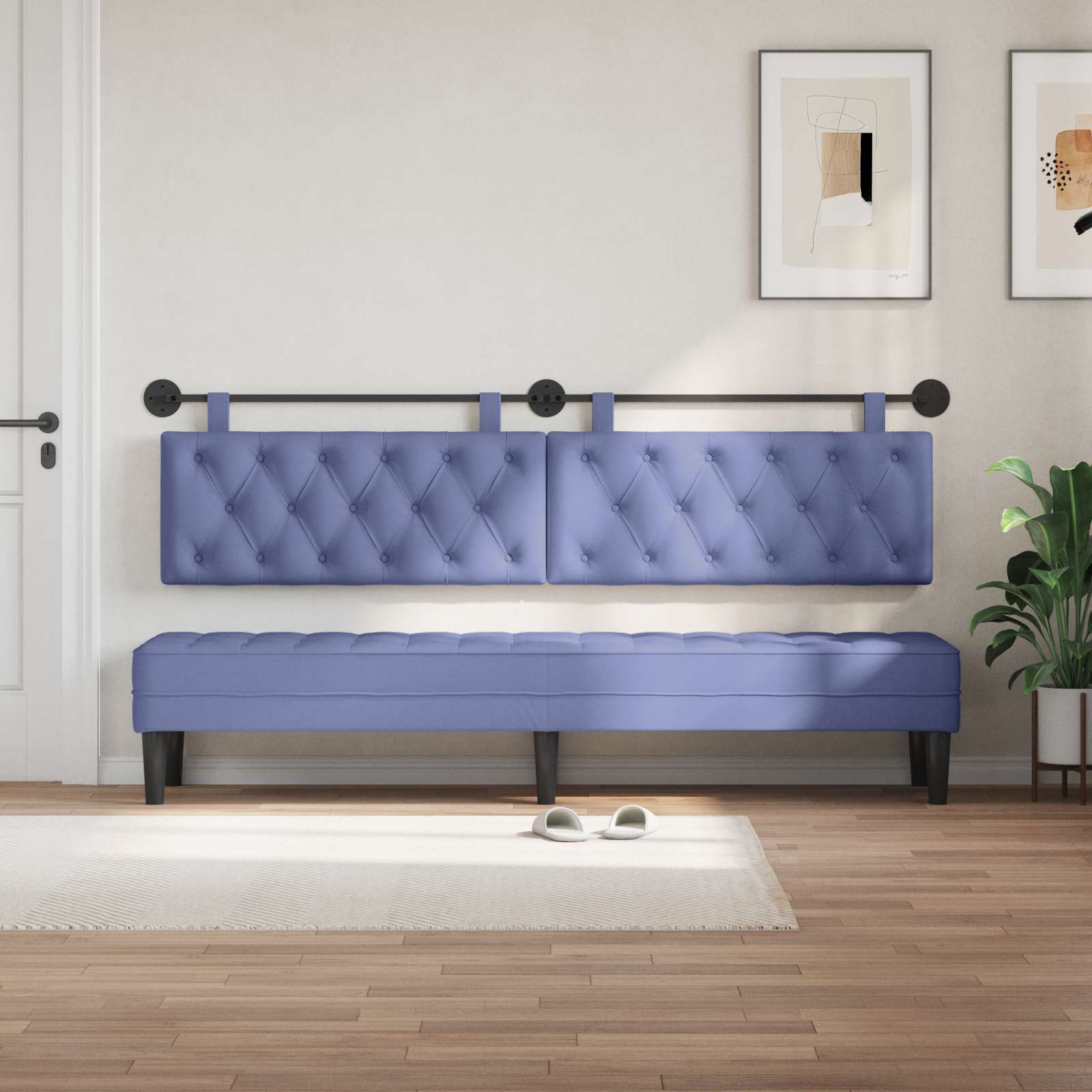 Hangend hoofdbord Jeans Blauw Stof is nu te koop bij PeponiXL, paradijselijk wonen!