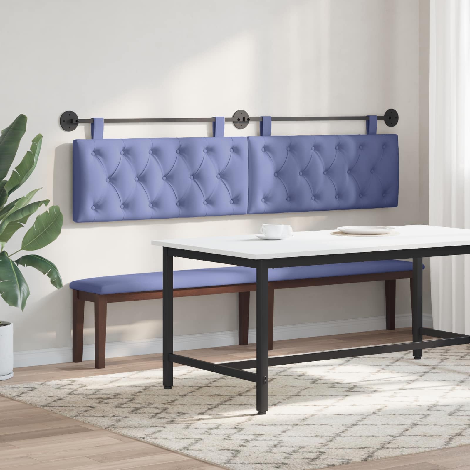 Hangend hoofdbord Jeans Blauw Stof is nu te koop bij PeponiXL, paradijselijk wonen!