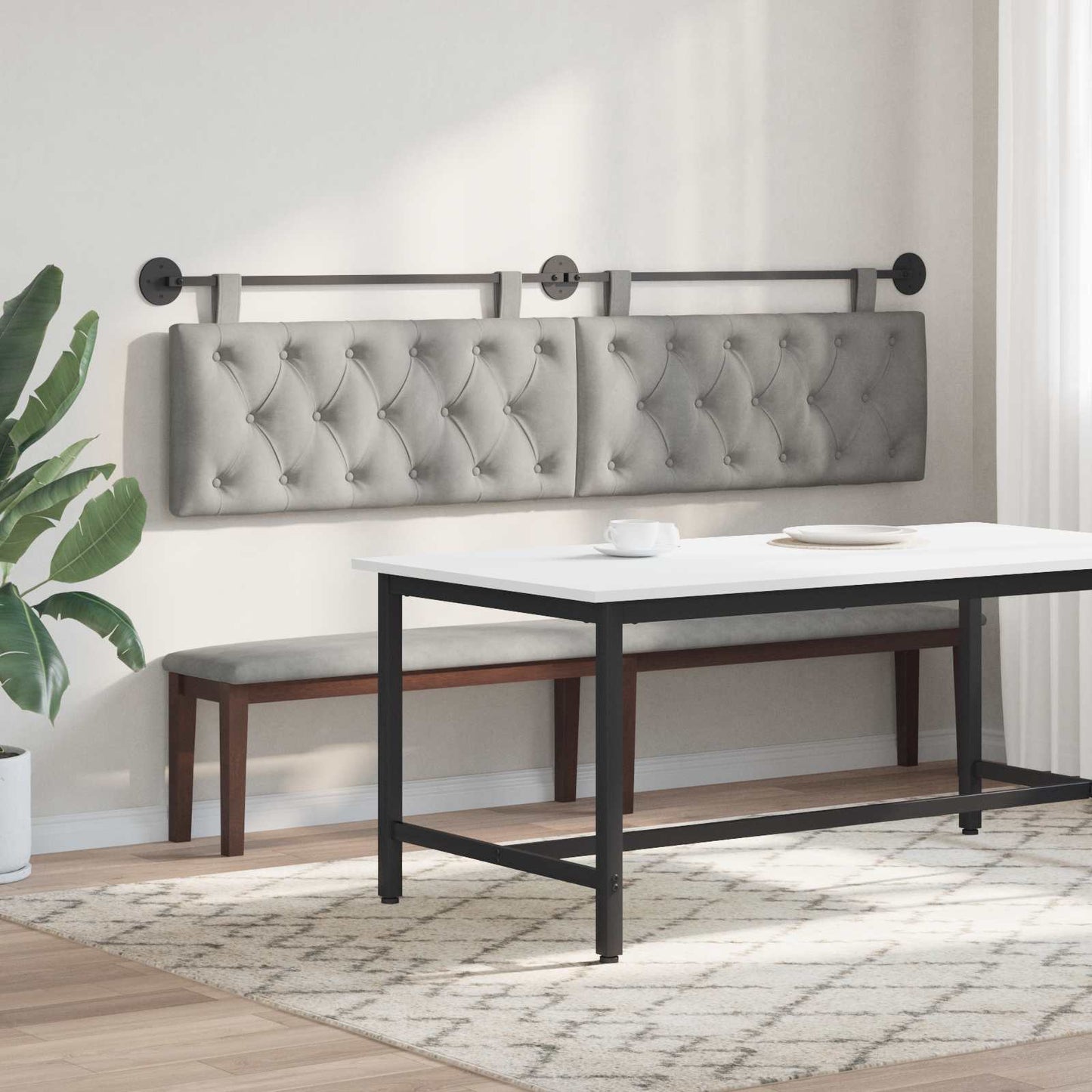 Hangend hoofdbord Lichtgrijs Fluweel is nu te koop bij PeponiXL, paradijselijk wonen!