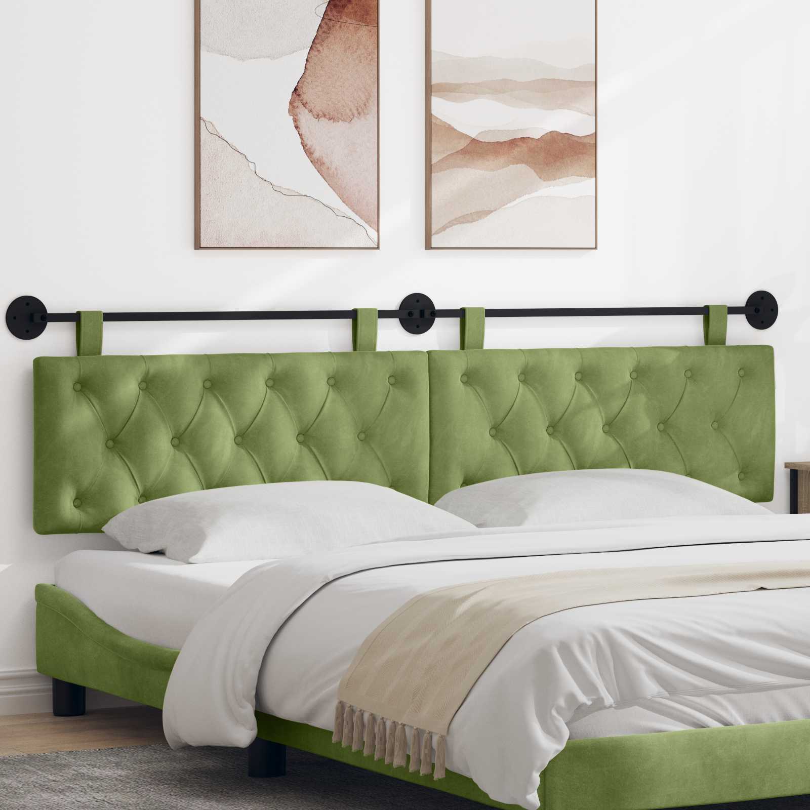 Hangend hoofdbord Lichtgroen Fluweel is nu te koop bij PeponiXL, paradijselijk wonen!