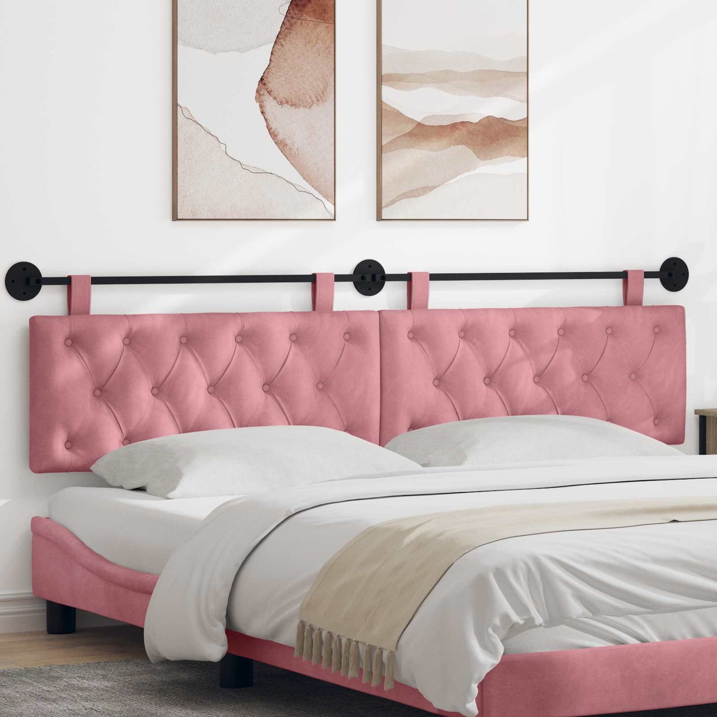Hangend hoofdbord Roze Fluweel is nu te koop bij PeponiXL, paradijselijk wonen!