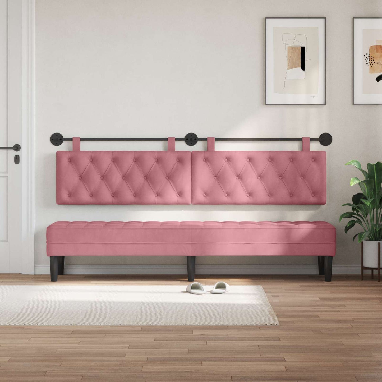 Hangend hoofdbord Roze Fluweel is nu te koop bij PeponiXL, paradijselijk wonen!