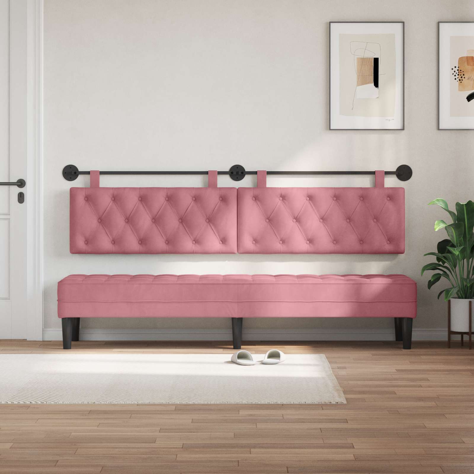 Hangend hoofdbord Roze Fluweel is nu te koop bij PeponiXL, paradijselijk wonen!