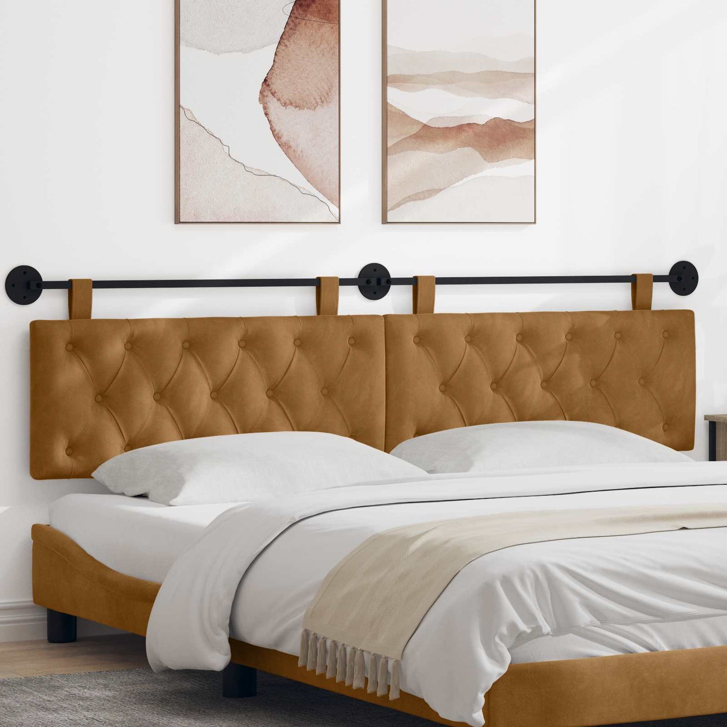 Hangend hoofdbord Bruin Fluweel is nu te koop bij PeponiXL, paradijselijk wonen!