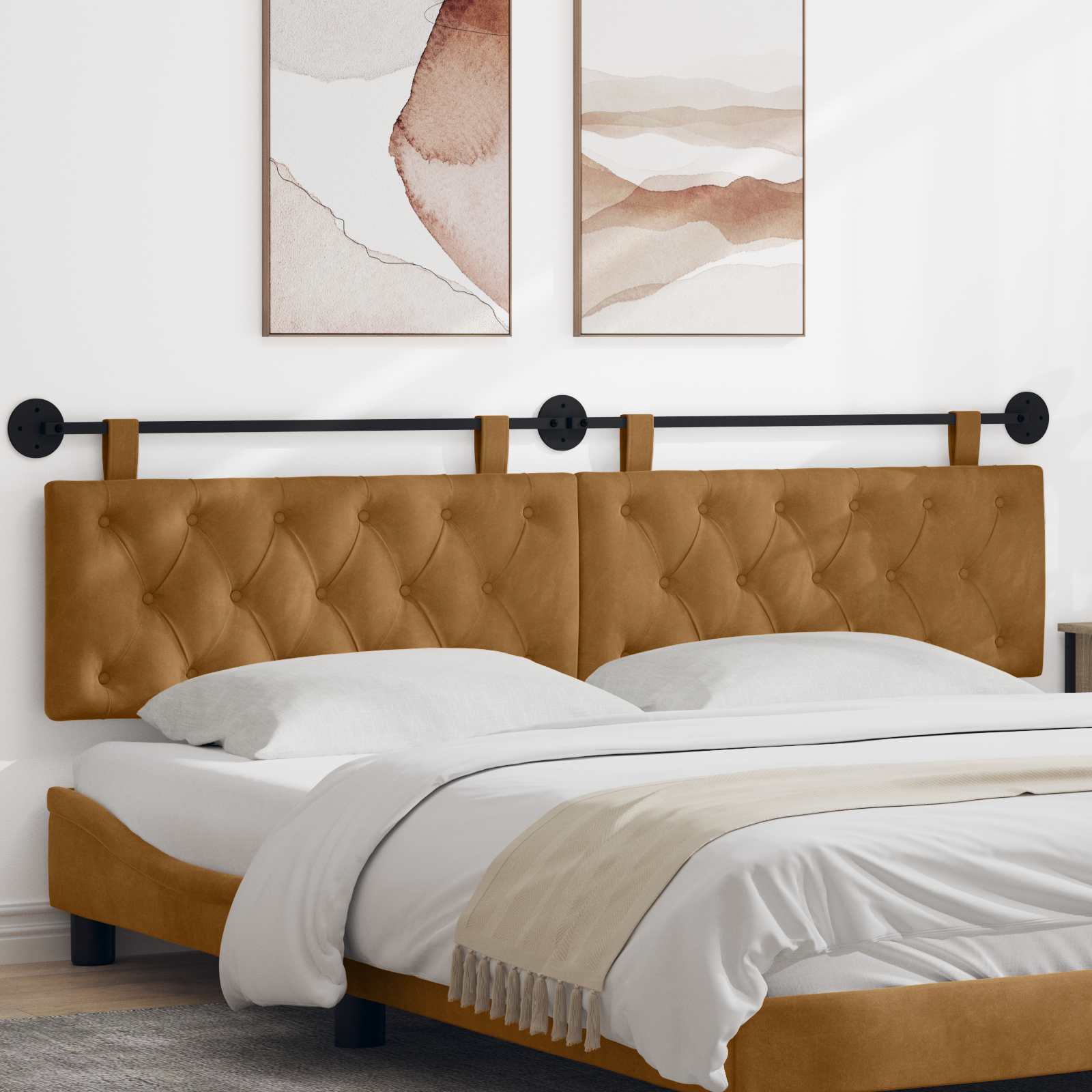 Hangend hoofdbord Bruin Fluweel is nu te koop bij PeponiXL, paradijselijk wonen!