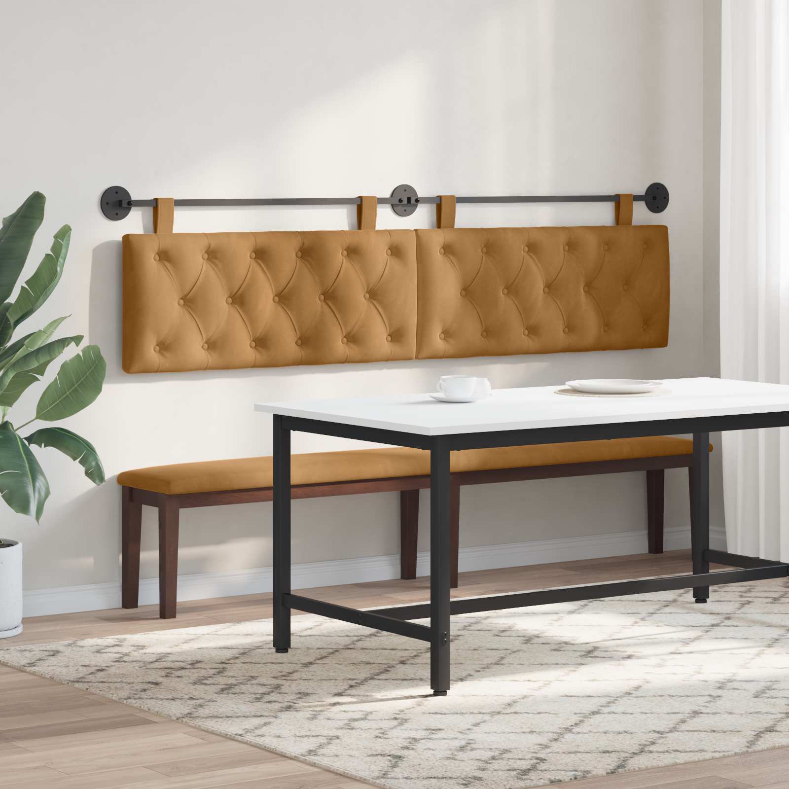 Hangend hoofdbord Bruin Fluweel is nu te koop bij PeponiXL, paradijselijk wonen!