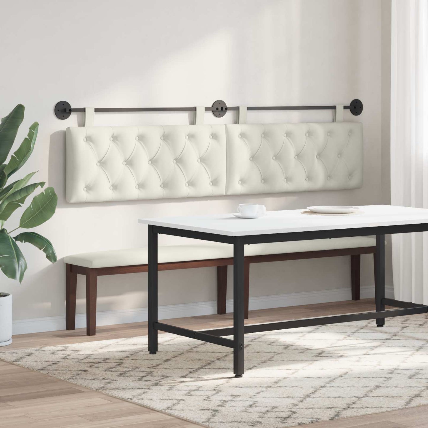 Hangend hoofdbord Crème Fluweel is nu te koop bij PeponiXL, paradijselijk wonen!