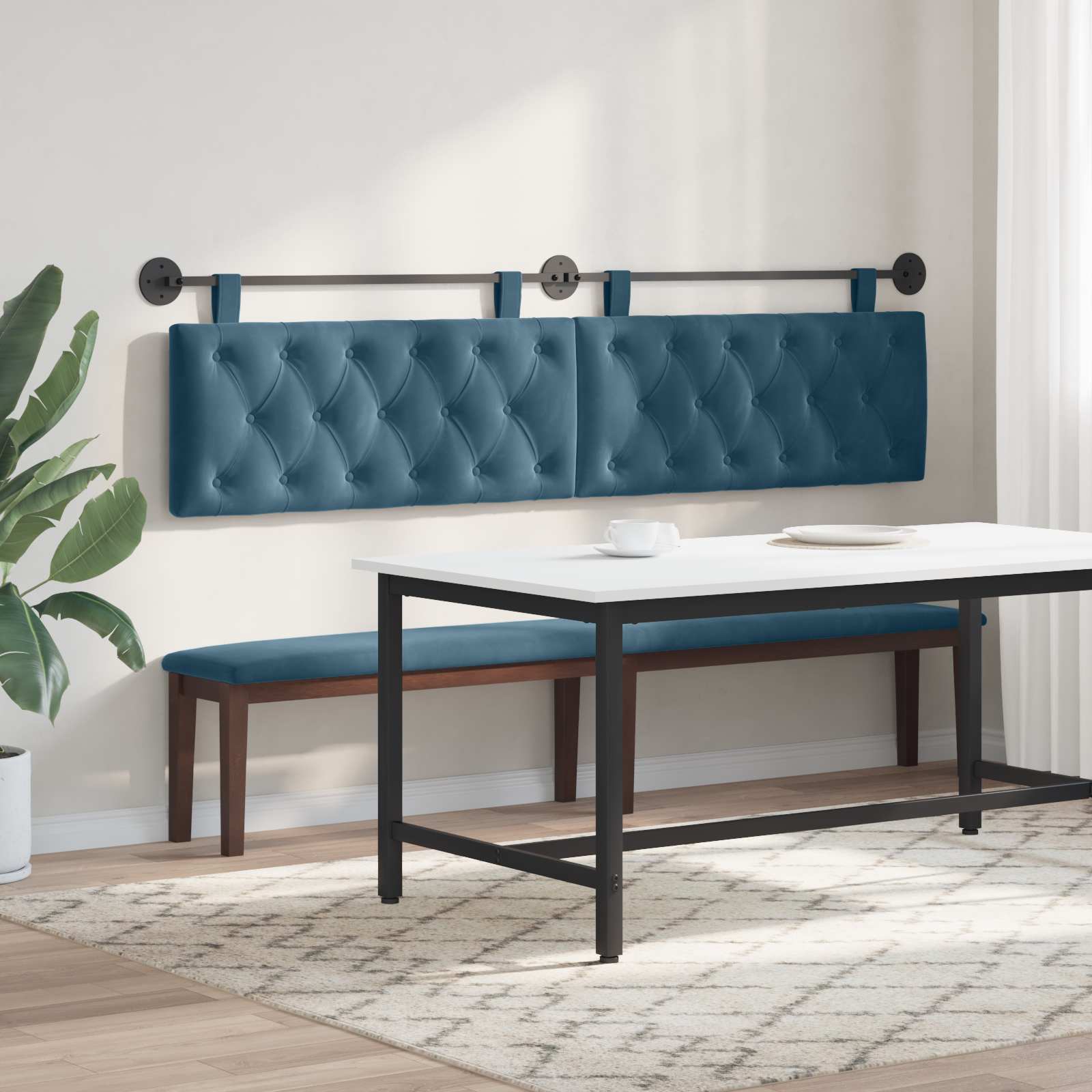 Hangend hoofdbord Blauw Fluweel is nu te koop bij PeponiXL, paradijselijk wonen!