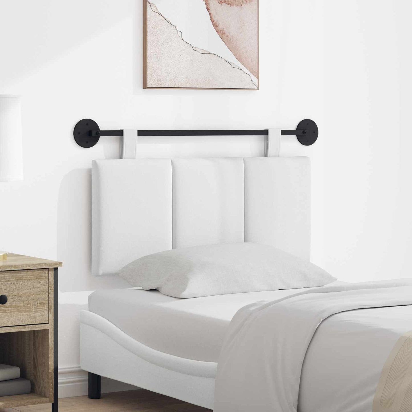 Hangend Hoofdeinde Wandgemonteerd Wit 100 x 55 x 5 cm Stof is nu te koop bij PeponiXL, paradijselijk wonen!