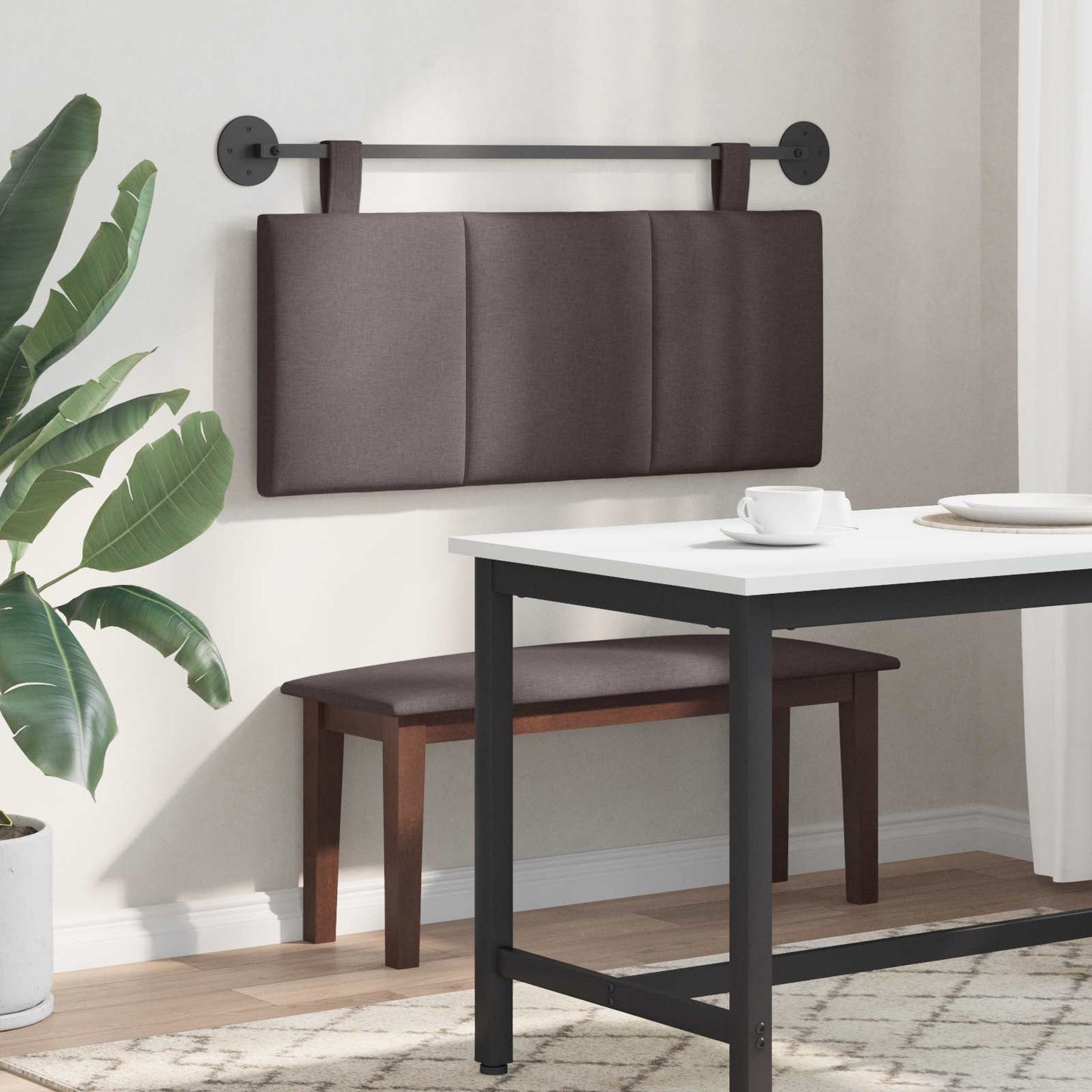 Hangend hoofdbord Donkerbruin Stof is nu te koop bij PeponiXL, paradijselijk wonen!