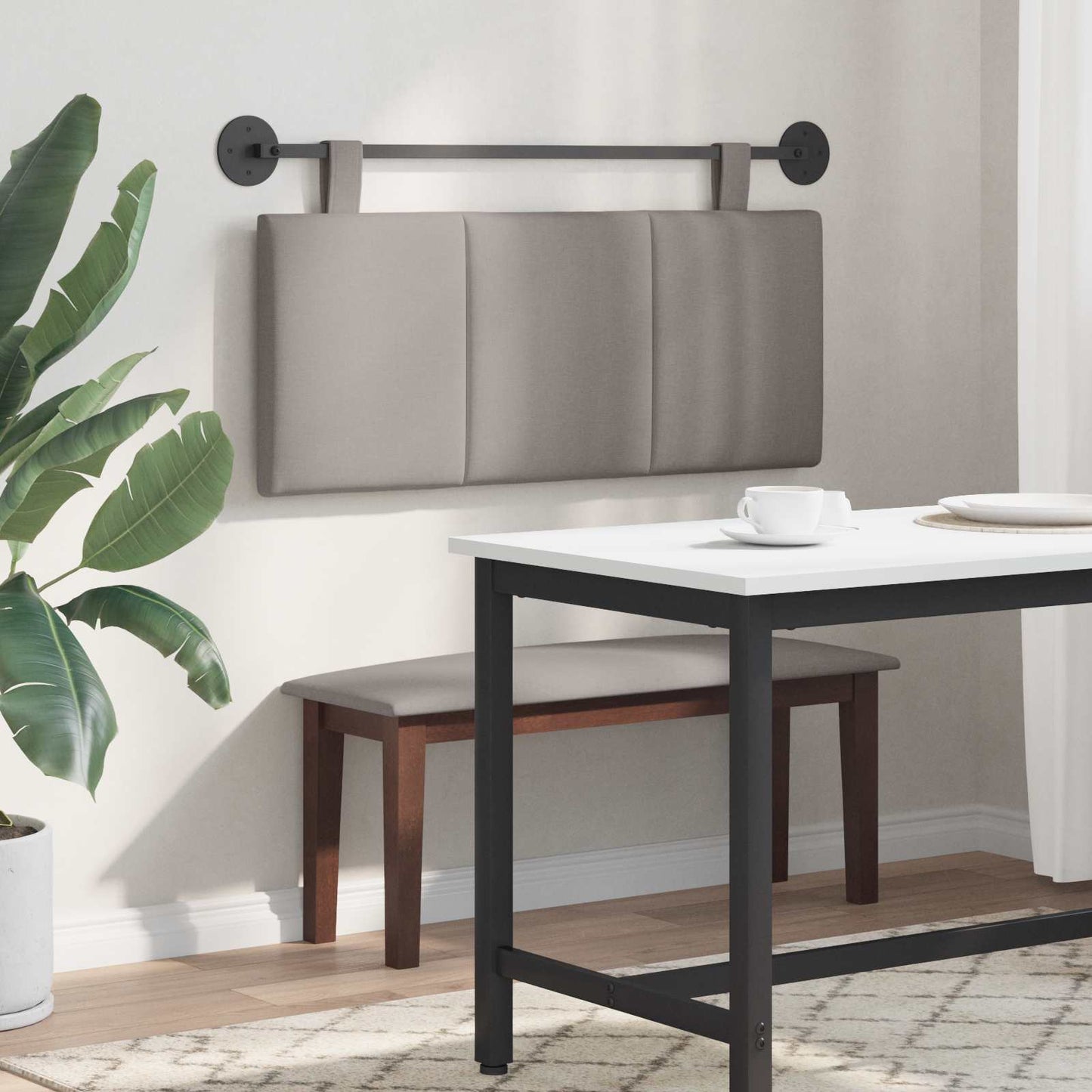 Hangend hoofdbord Taupe Stof is nu te koop bij PeponiXL, paradijselijk wonen!
