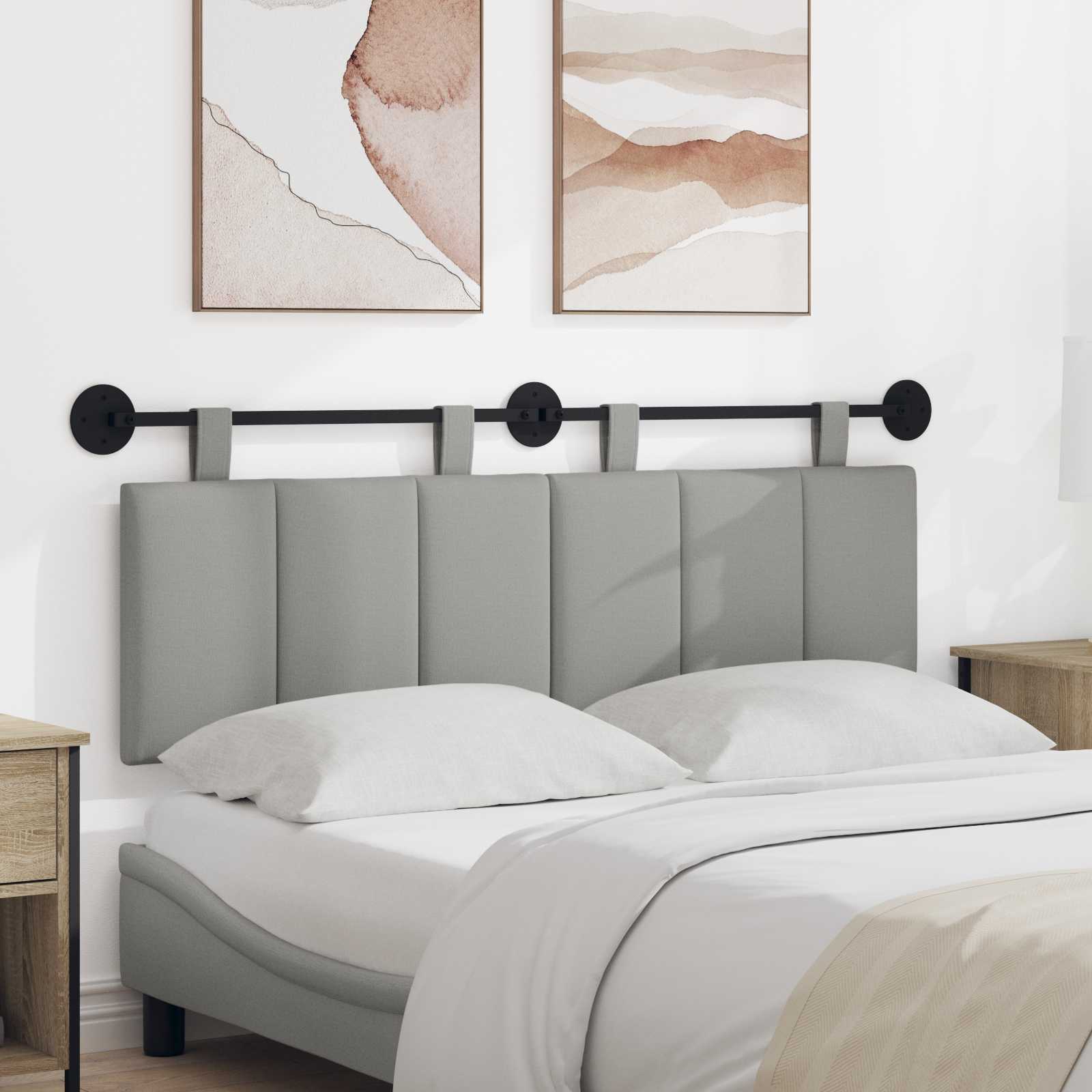 Hangend hoofdbord Wolkengrijs Stof is nu te koop bij PeponiXL, paradijselijk wonen!