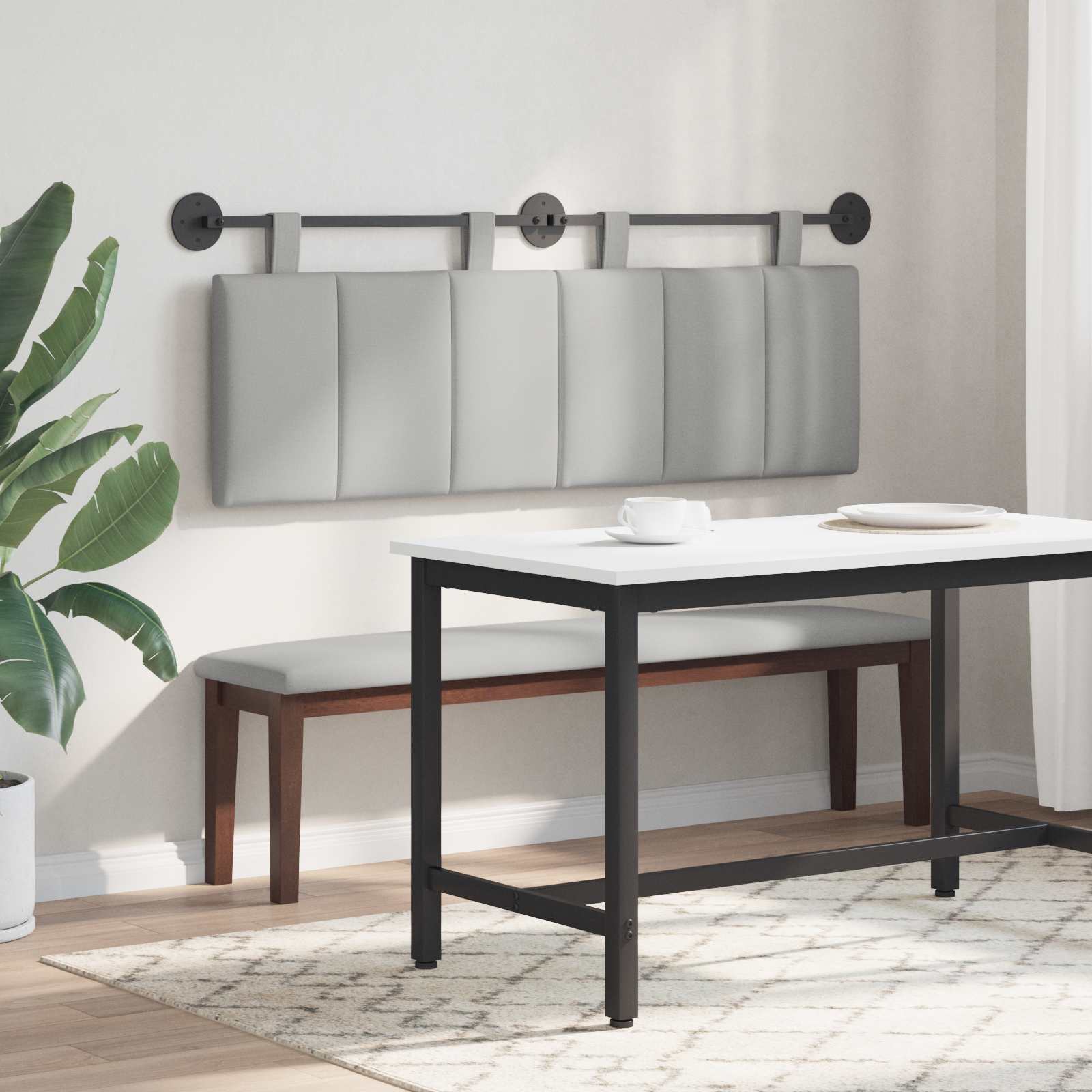 Hangend hoofdbord Wolkengrijs Stof is nu te koop bij PeponiXL, paradijselijk wonen!