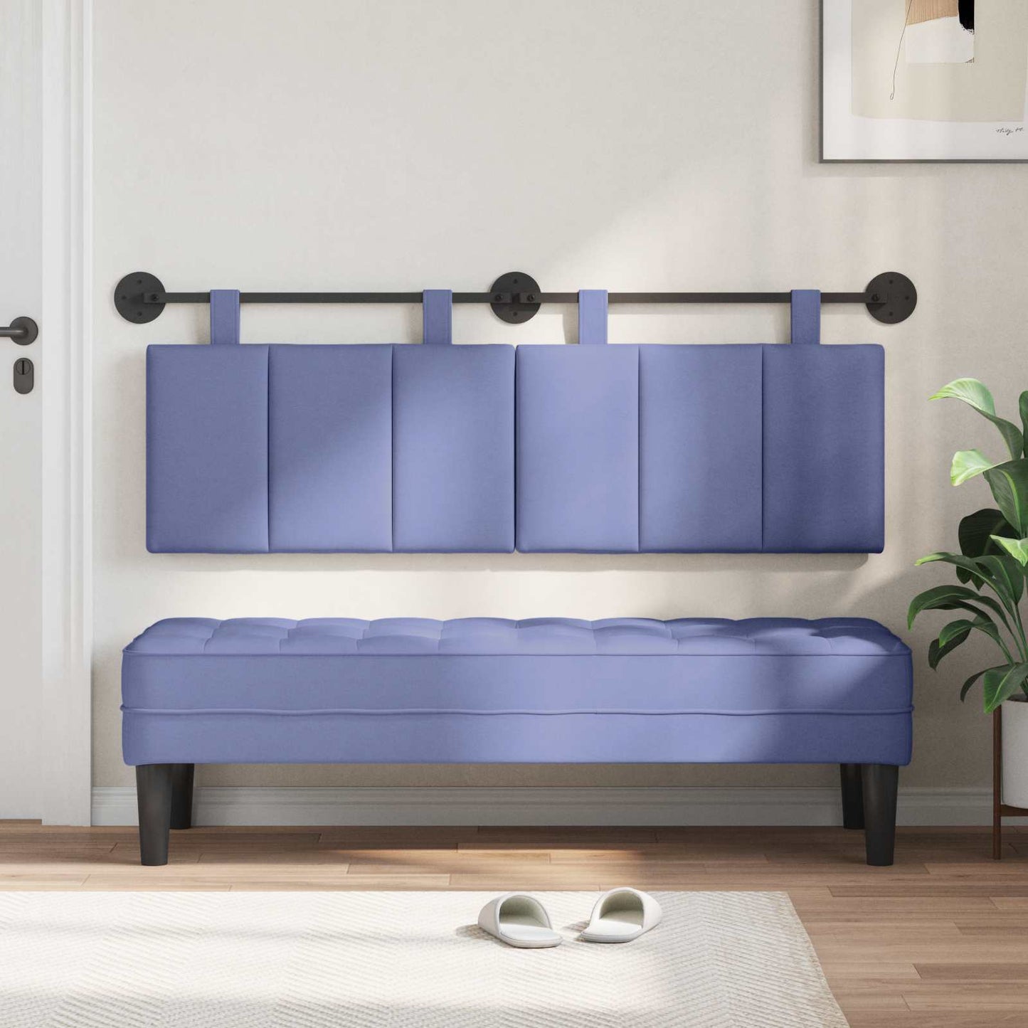 Hangend hoofdbord Jeans Blauw Stof is nu te koop bij PeponiXL, paradijselijk wonen!