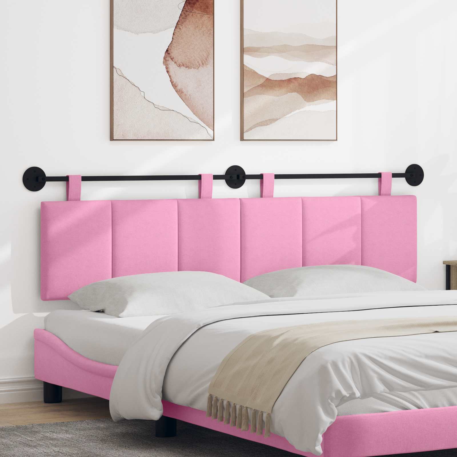 Hangend hoofdbord Roze Stof is nu te koop bij PeponiXL, paradijselijk wonen!