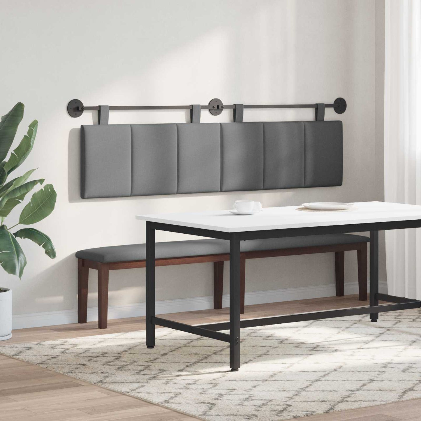 Hangend hoofdbord Donkergrijs Stof is nu te koop bij PeponiXL, paradijselijk wonen!