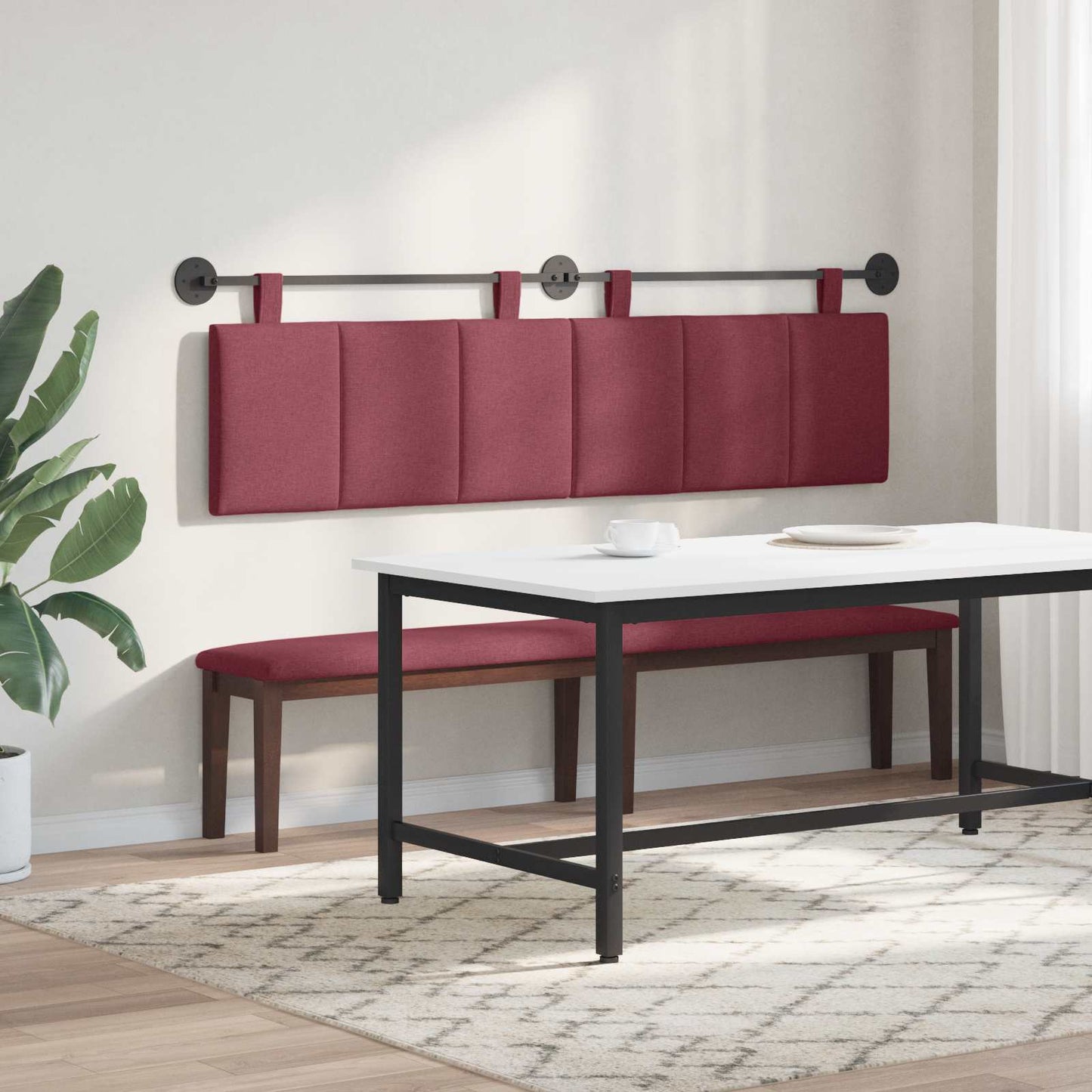Hangend hoofdbord Wijnrood Stof is nu te koop bij PeponiXL, paradijselijk wonen!