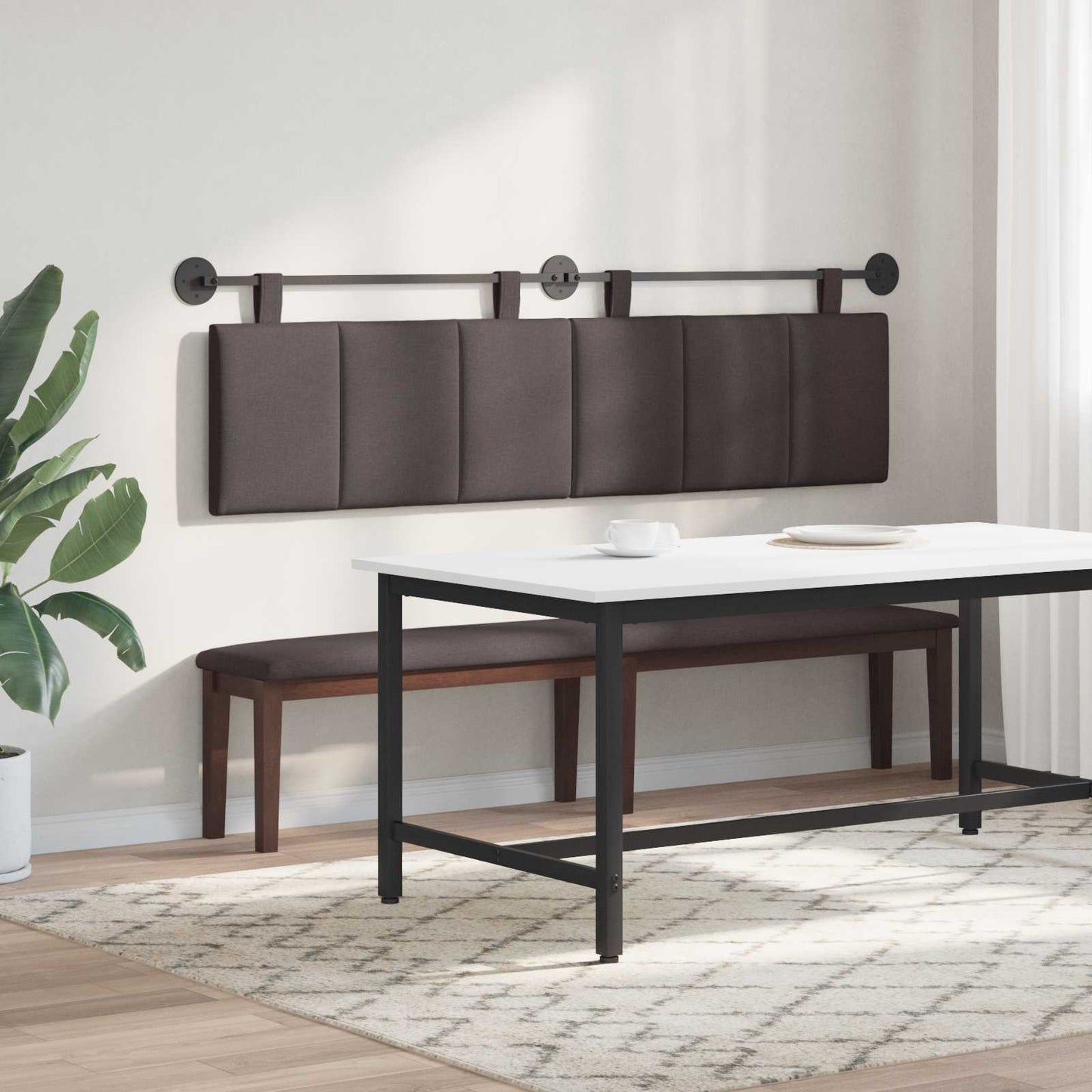 Hangend hoofdbord Donkerbruin Stof is nu te koop bij PeponiXL, paradijselijk wonen!
