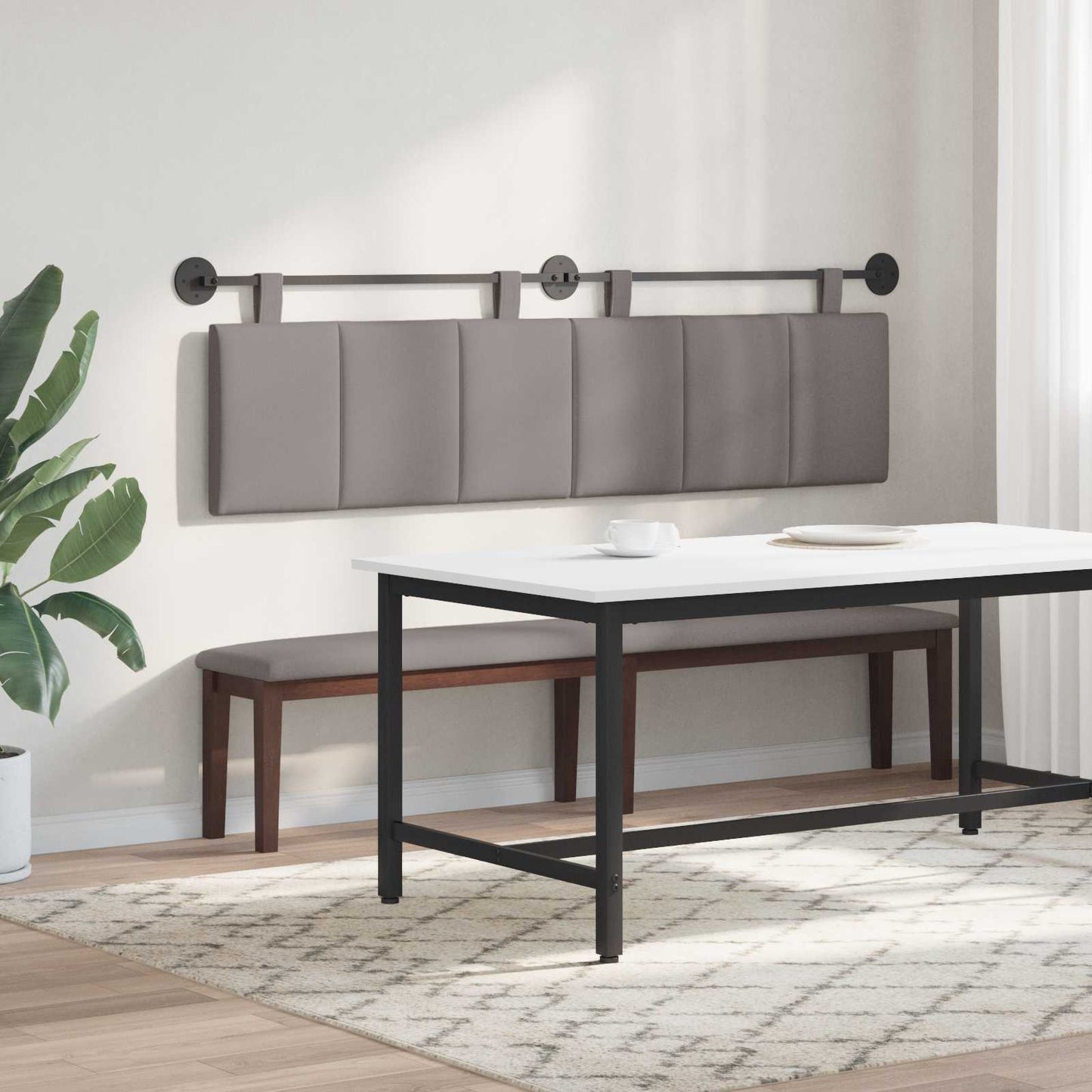 Hangend hoofdbord Taupe Stof is nu te koop bij PeponiXL, paradijselijk wonen!