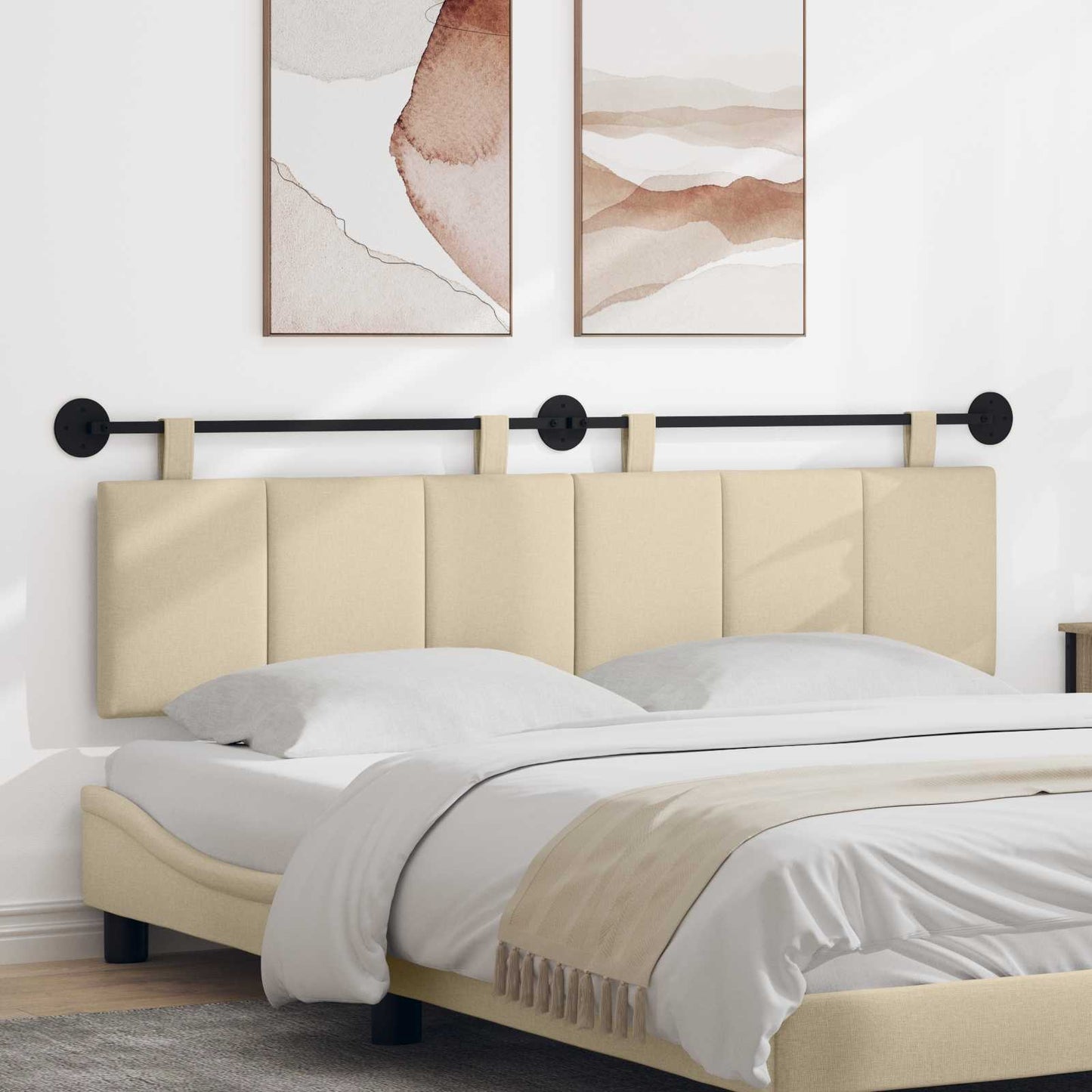 Hangend hoofdbord Crème Stof is nu te koop bij PeponiXL, paradijselijk wonen!