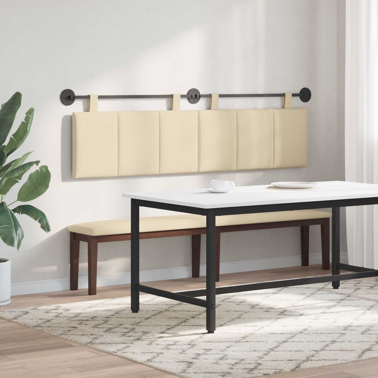 Hangend hoofdbord Crème Stof is nu te koop bij PeponiXL, paradijselijk wonen!