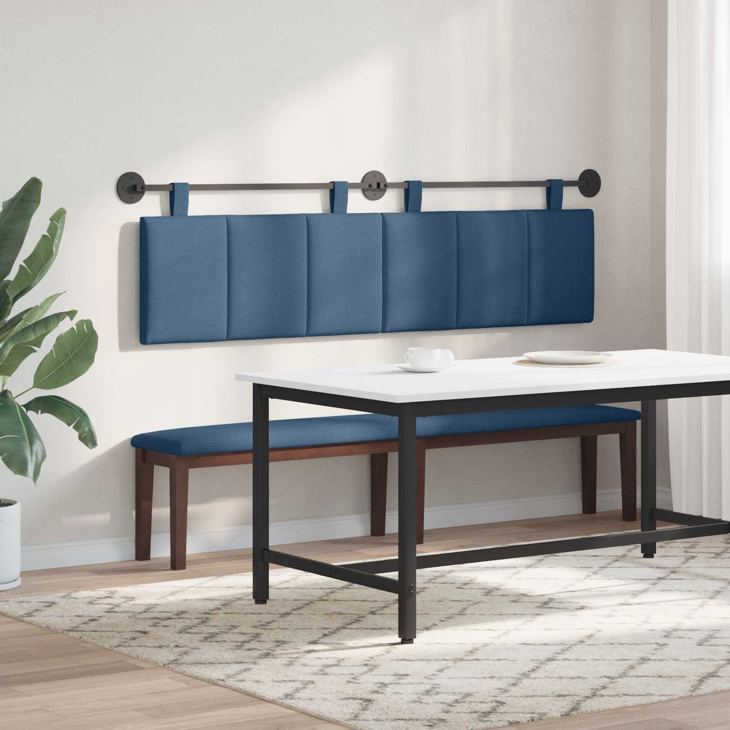 Hangend hoofdbord Blauw Stof is nu te koop bij PeponiXL, paradijselijk wonen!