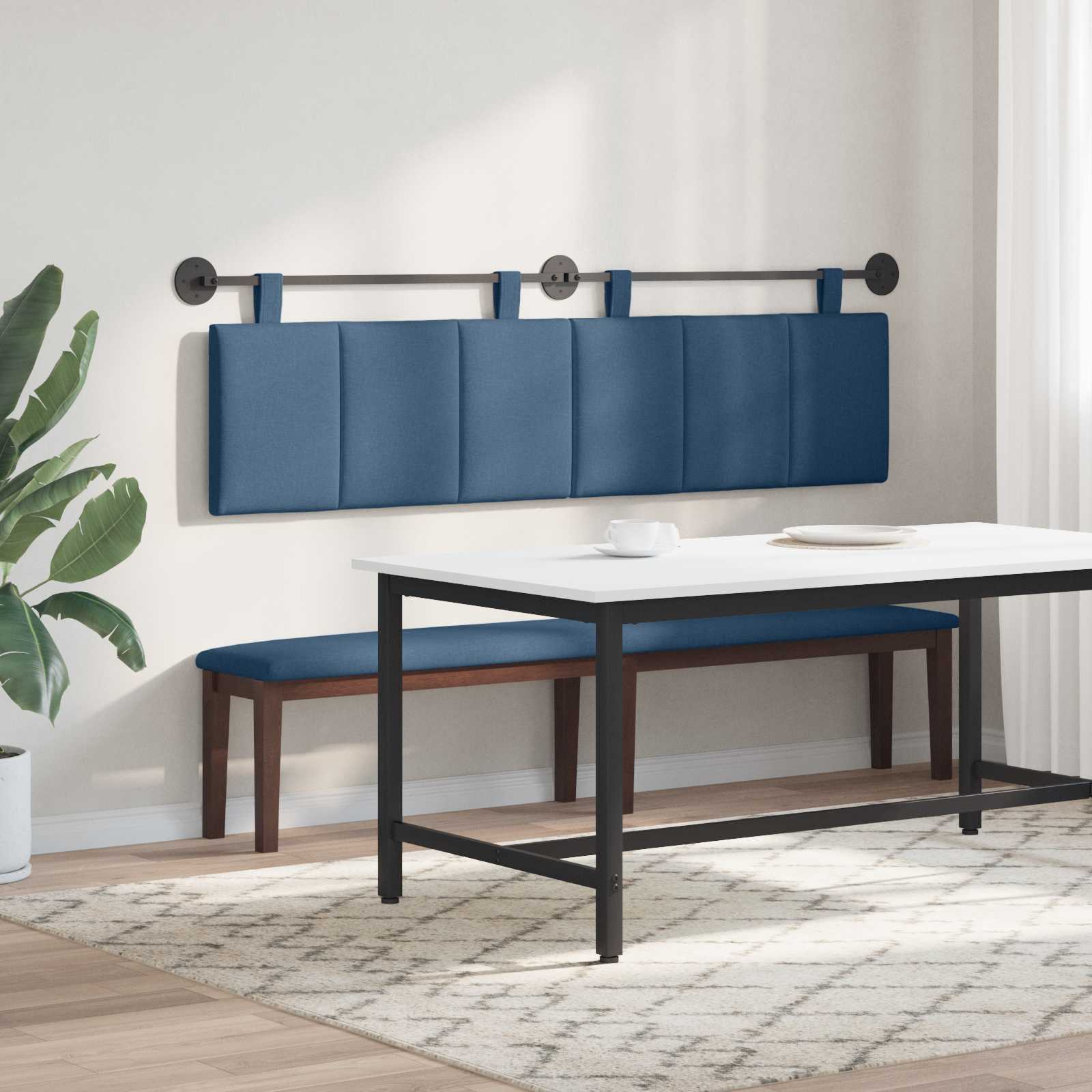 Hangend hoofdbord Blauw Stof is nu te koop bij PeponiXL, paradijselijk wonen!