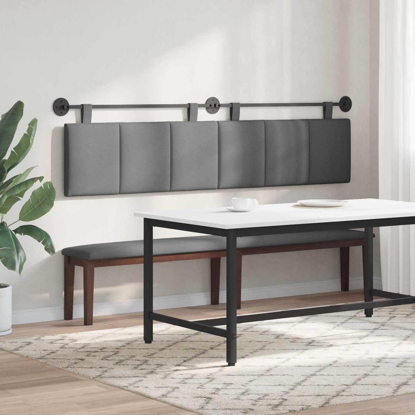 Hangend hoofdbord Donkergrijs Stof is nu te koop bij PeponiXL, paradijselijk wonen!