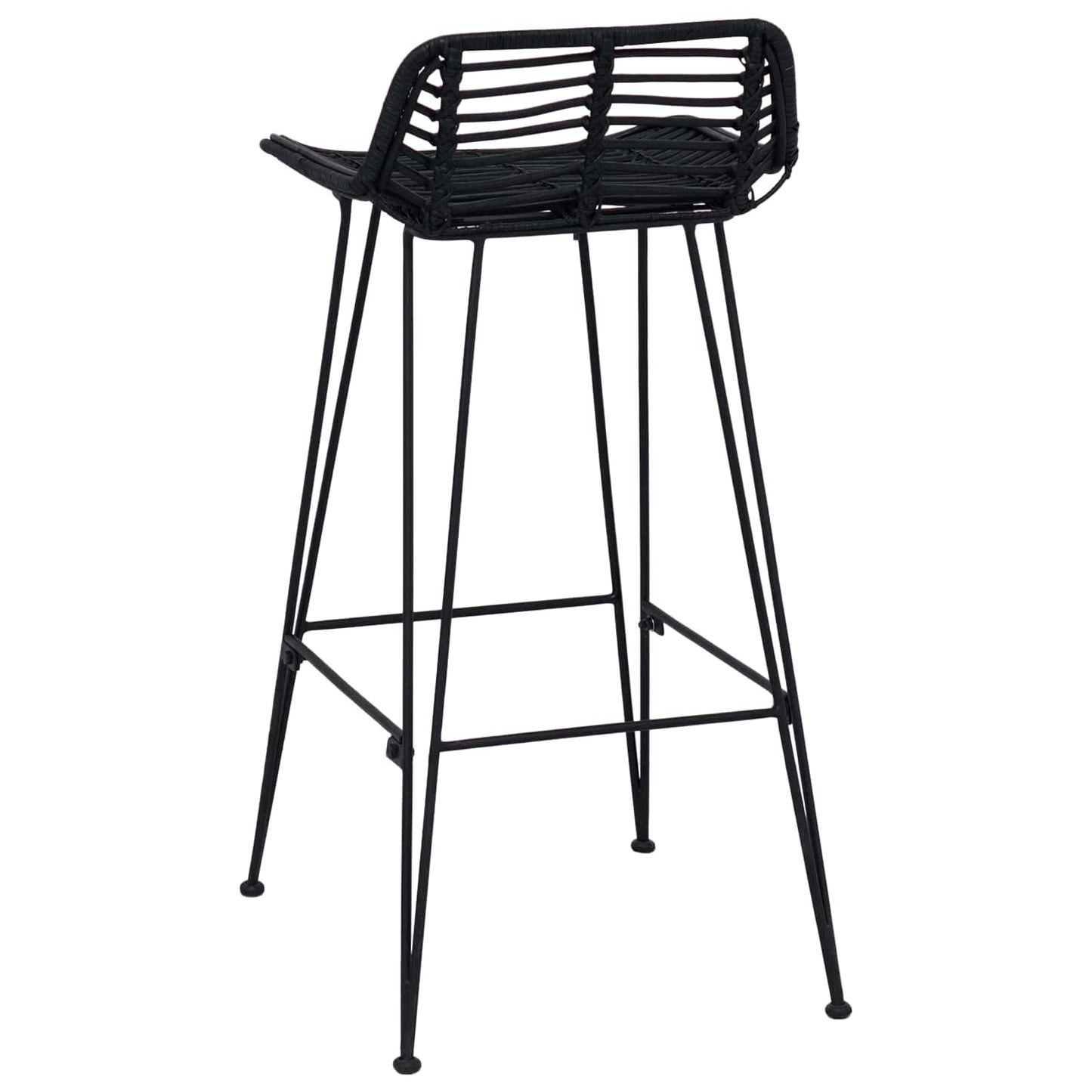 Barkruk 2 st Zwart 44 x 46 x 91 cm Rattan en staal is nu te koop bij PeponiXL, paradijselijk wonen!