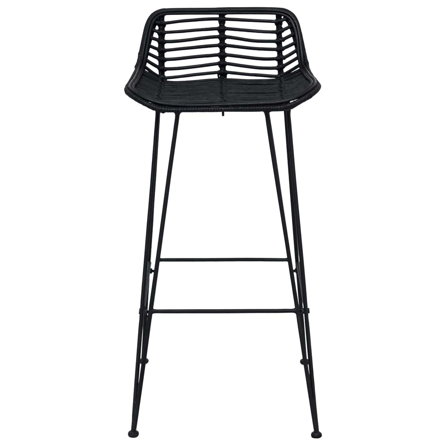 Barkruk 2 st Zwart 44 x 46 x 91 cm Rattan en staal is nu te koop bij PeponiXL, paradijselijk wonen!