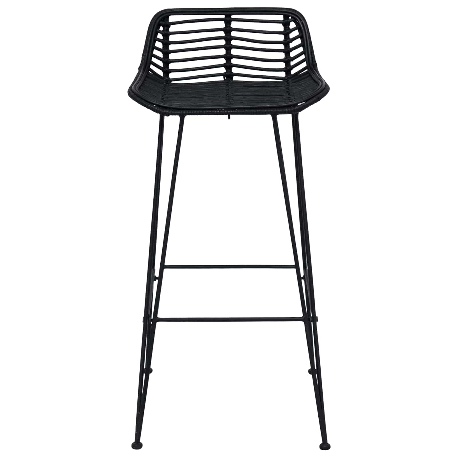 Barkruk 2 st Zwart 44 x 46 x 91 cm Rattan en staal is nu te koop bij PeponiXL, paradijselijk wonen!