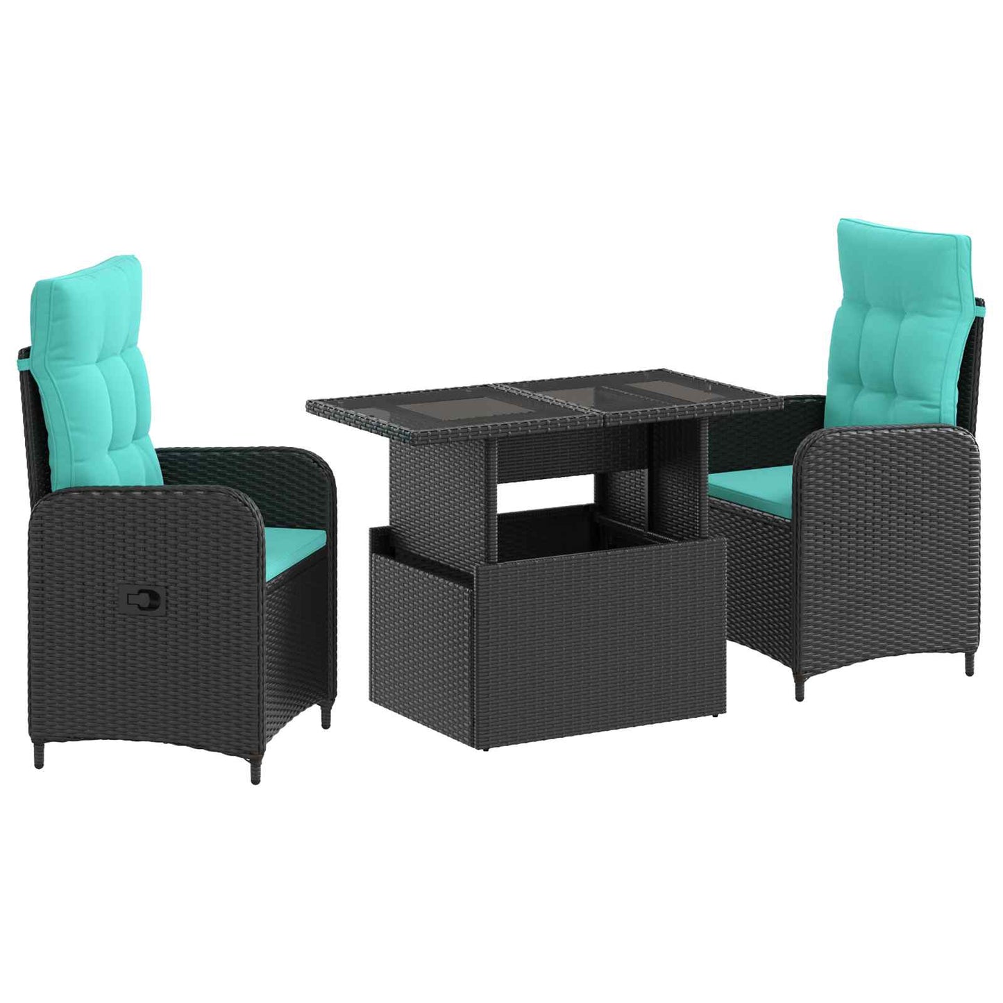 Buiten eettafelset 3 pcs poly rattan