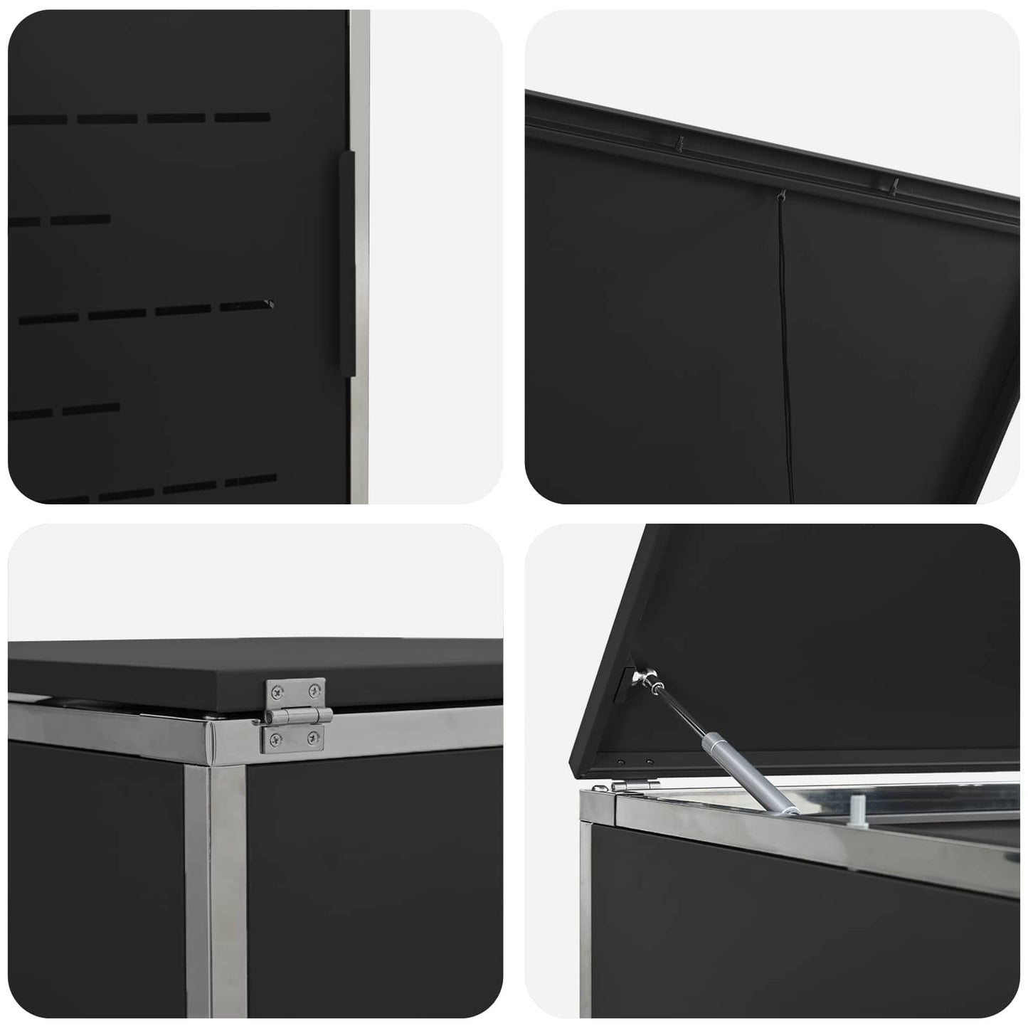 Containerombouw for 2 Bins 240L Roestvrij staal Zwart is nu te koop bij PeponiXL, paradijselijk wonen!