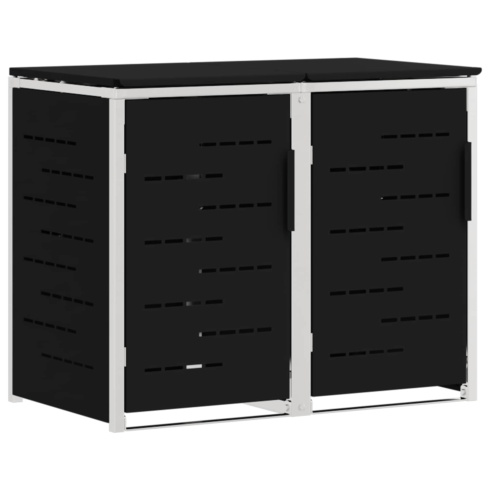 Containerombouw for 2 Bins 240L Roestvrij staal Zwart is nu te koop bij PeponiXL, paradijselijk wonen!