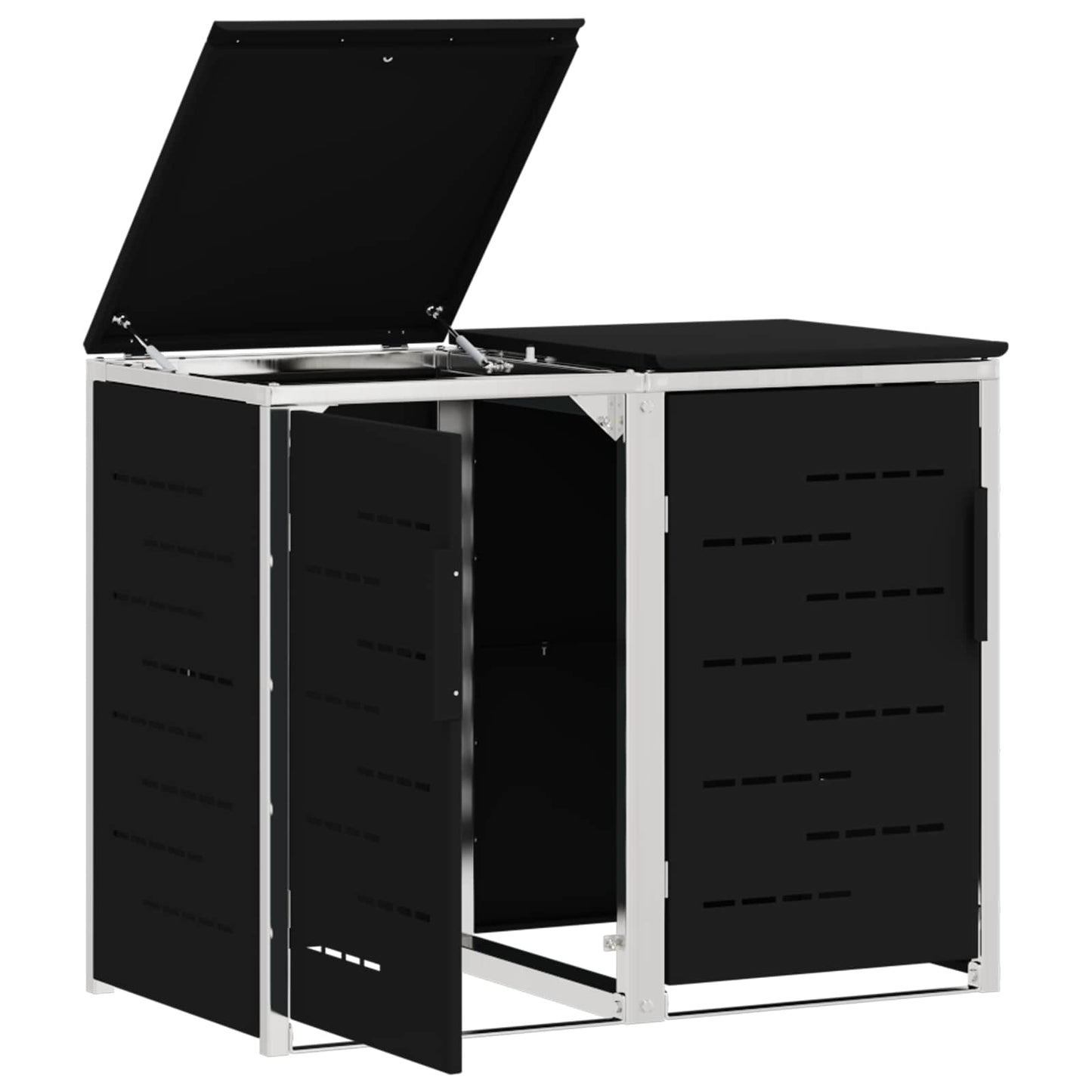 Containerombouw for 2 Bins 240L Roestvrij staal Zwart is nu te koop bij PeponiXL, paradijselijk wonen!