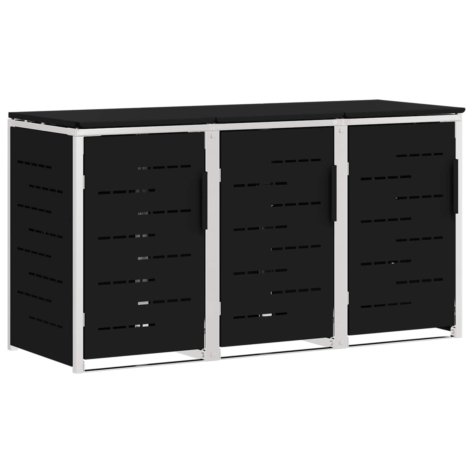 Containerombouw for 3 Bins 240L Roestvrij staal Zwart is nu te koop bij PeponiXL, paradijselijk wonen!