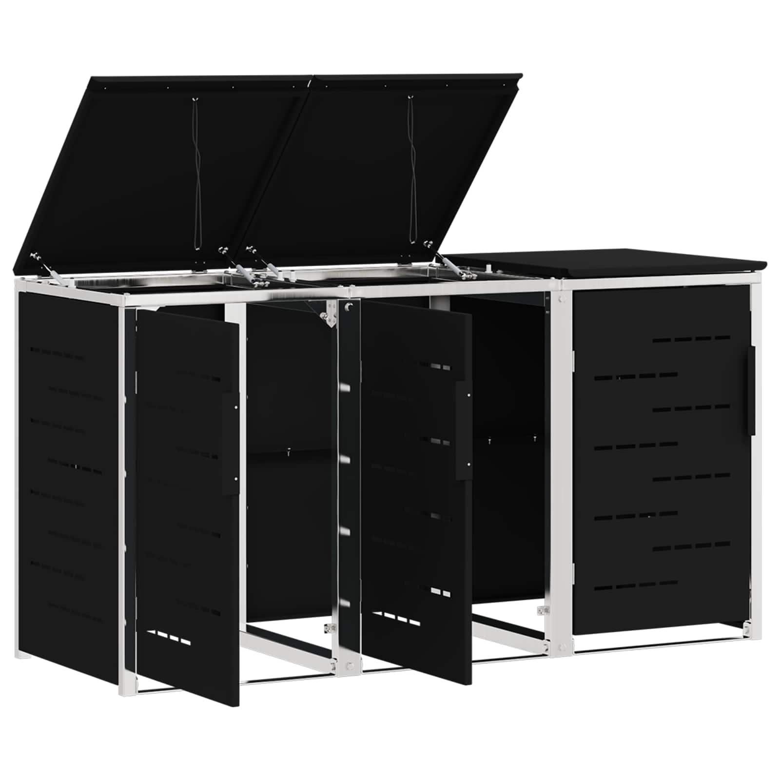 Containerombouw for 3 Bins 240L Roestvrij staal Zwart is nu te koop bij PeponiXL, paradijselijk wonen!
