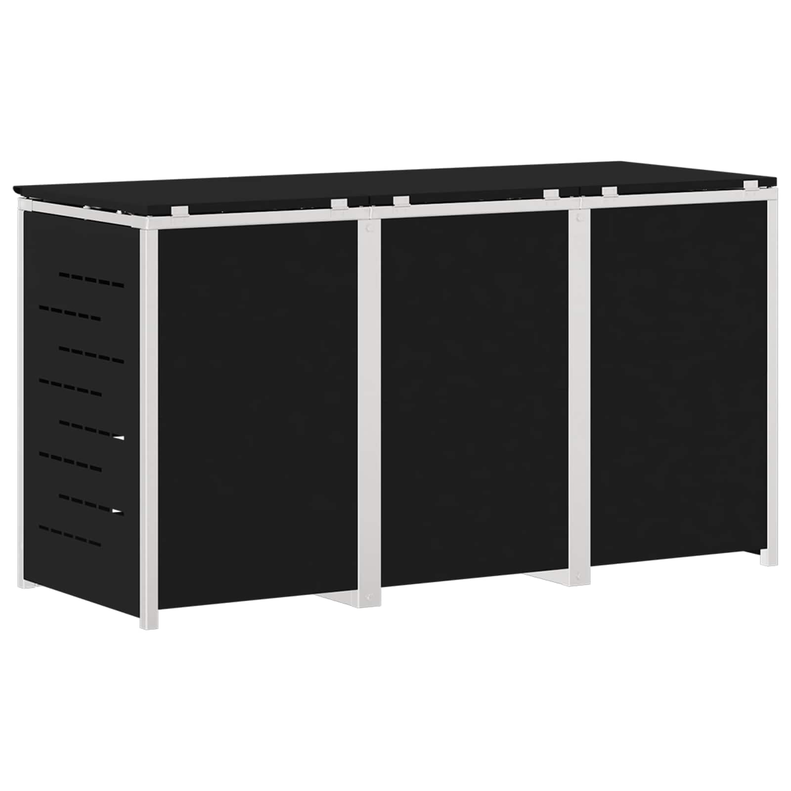 Containerombouw for 3 Bins 240L Roestvrij staal Zwart is nu te koop bij PeponiXL, paradijselijk wonen!