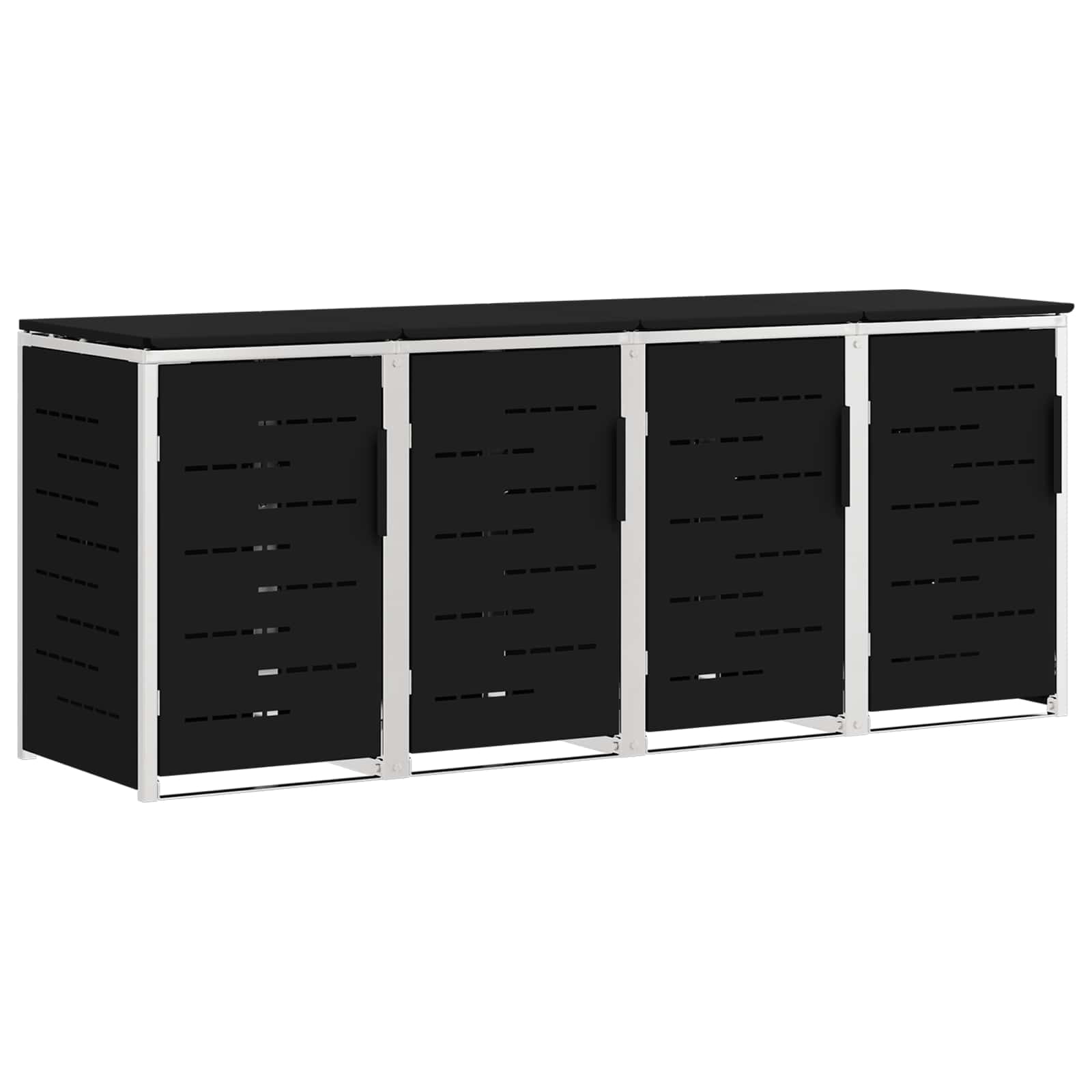 Containerombouw for 4 Bins 240L Roestvrij staal Zwart is nu te koop bij PeponiXL, paradijselijk wonen!