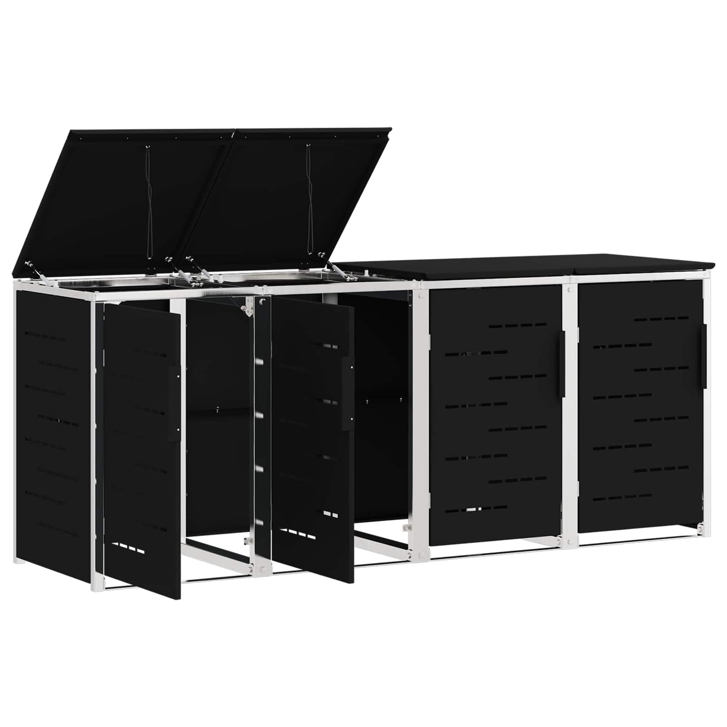 Containerombouw for 4 Bins 240L Roestvrij staal Zwart is nu te koop bij PeponiXL, paradijselijk wonen!