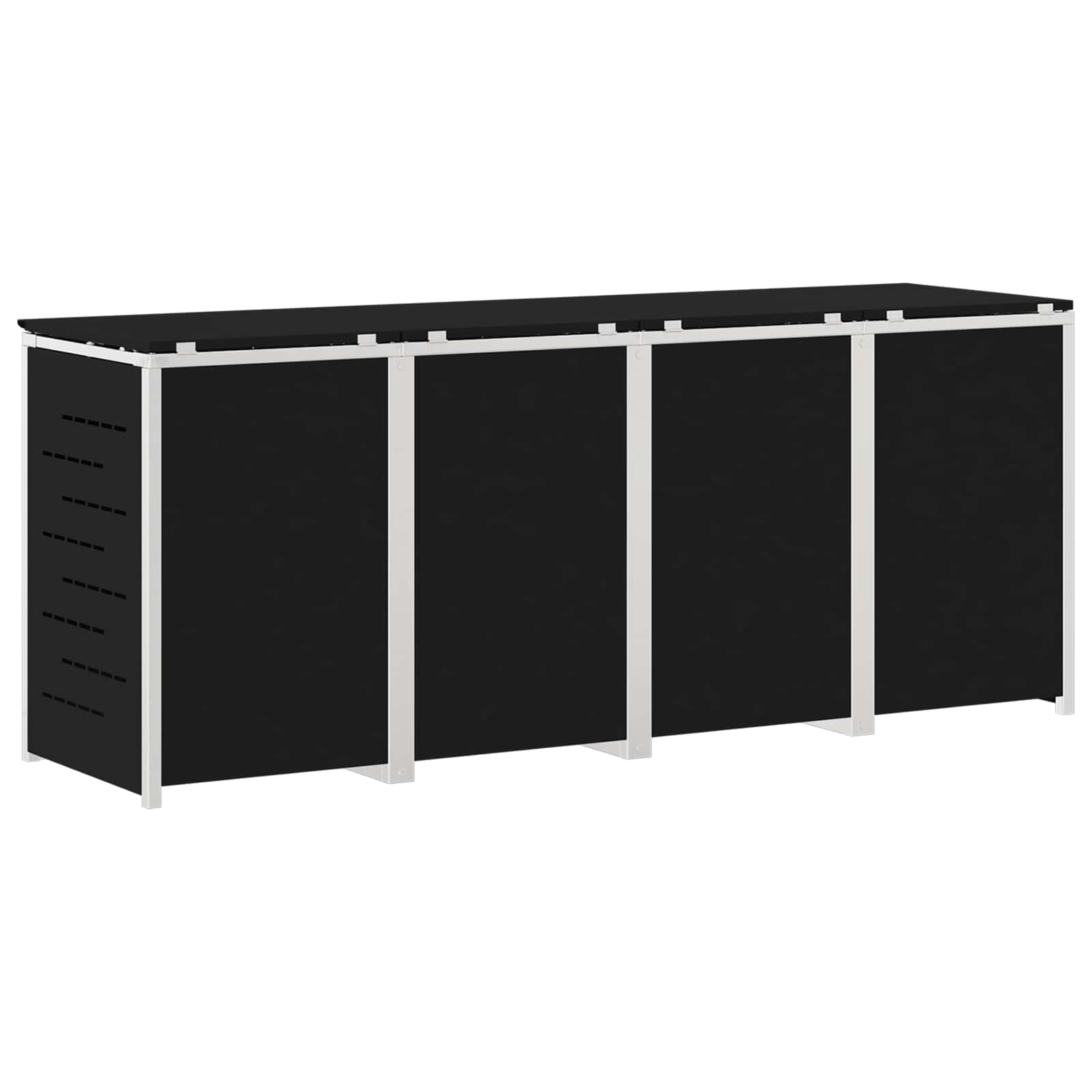 Containerombouw for 4 Bins 240L Roestvrij staal Zwart is nu te koop bij PeponiXL, paradijselijk wonen!